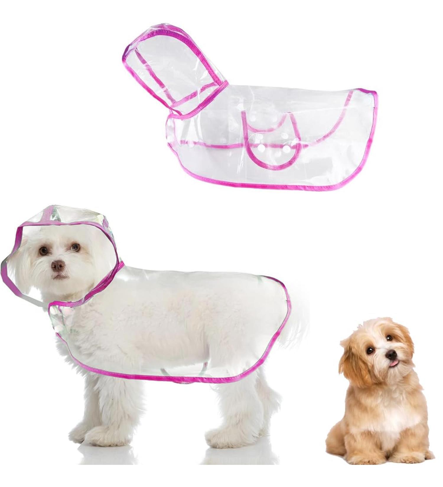 Buy Ssang Waterproof Dog Raincoat - Adjustable & Windproof Poncho Hoodie for Small & Medium Dogs (Pink M) - Buy Online on GoSupps.com