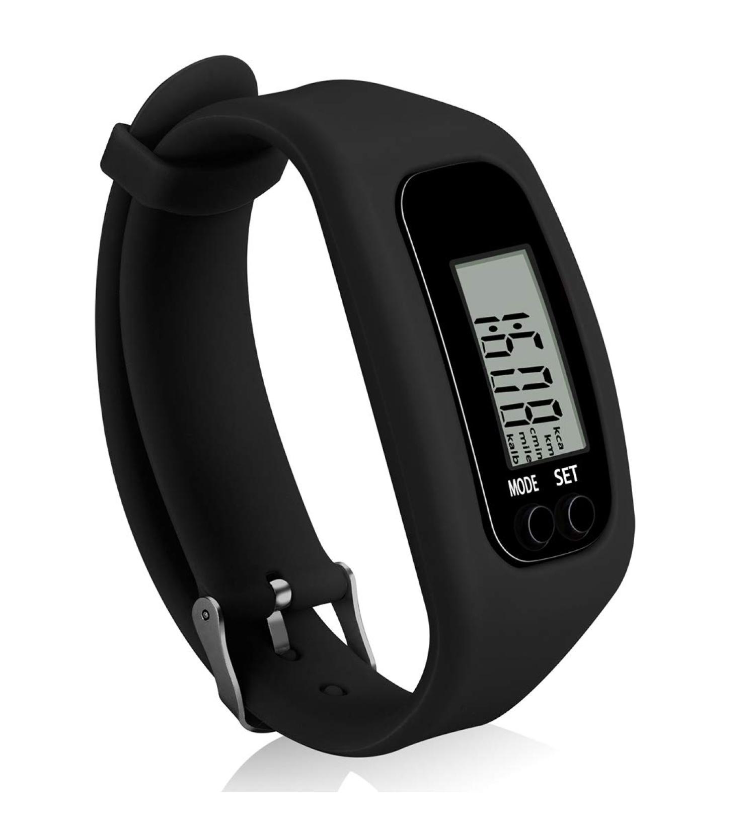 Bomxy Fitness Tracker Watch - Easy Operation Pedometer for Walking and Running - Calorie Burning and Steps Counting - Black - Buy Online on GoSupps.com