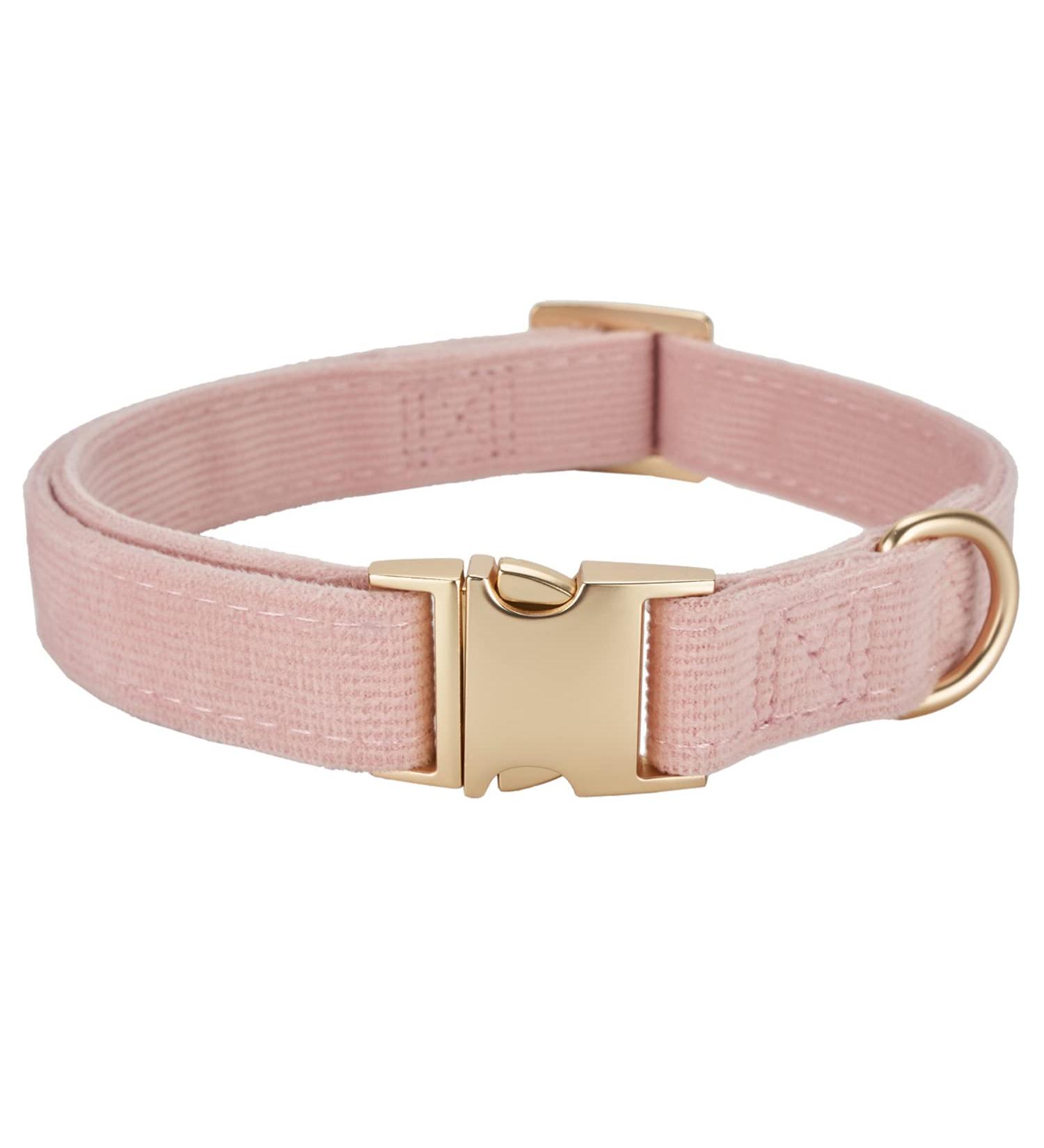 Yudote Ultra-Like Dog Collar for Medium Dogs - Natural Cotton Cord - Dusty Pink - Sensitive Skin Friendly - Buy Online on GoSupps.com