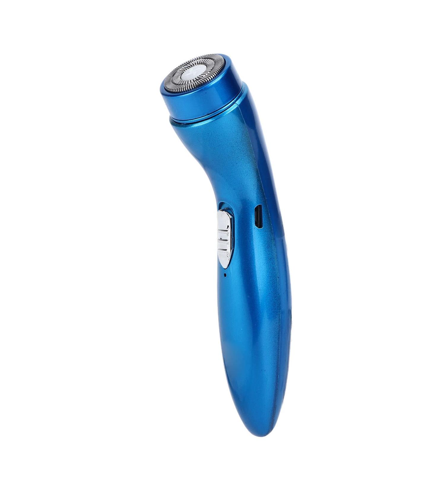 Mini Electric Razor for Men - Quiet High Speed Double Knife Mesh Shaver | Portable Travel Shaver in Blue - ABS Stainless Steel - Buy Online on GoSupps.com
