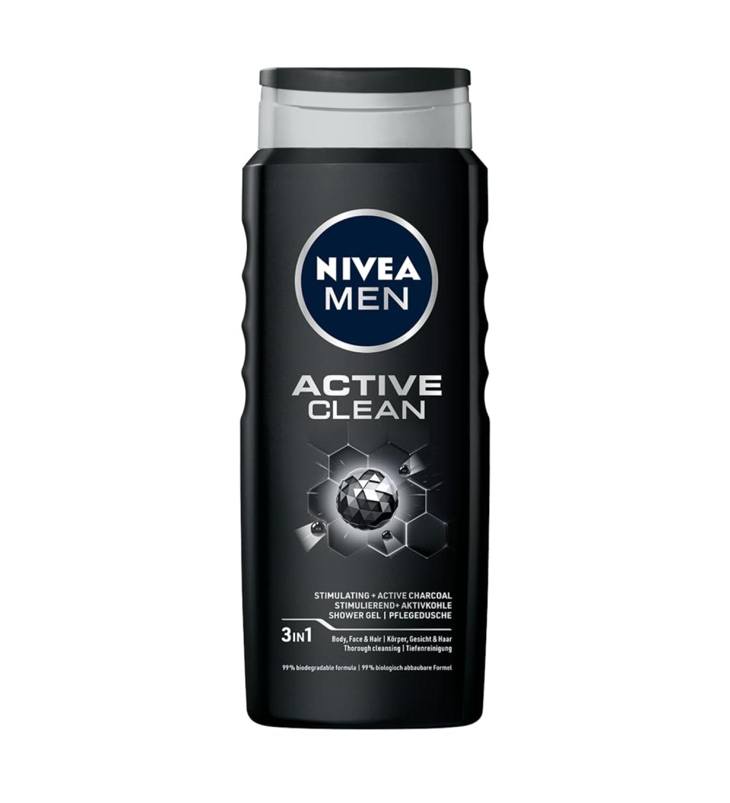 LEVEL MEN NIVEA Active Clean shower gel for men 500 ml - Buy Online on GoSupps.com