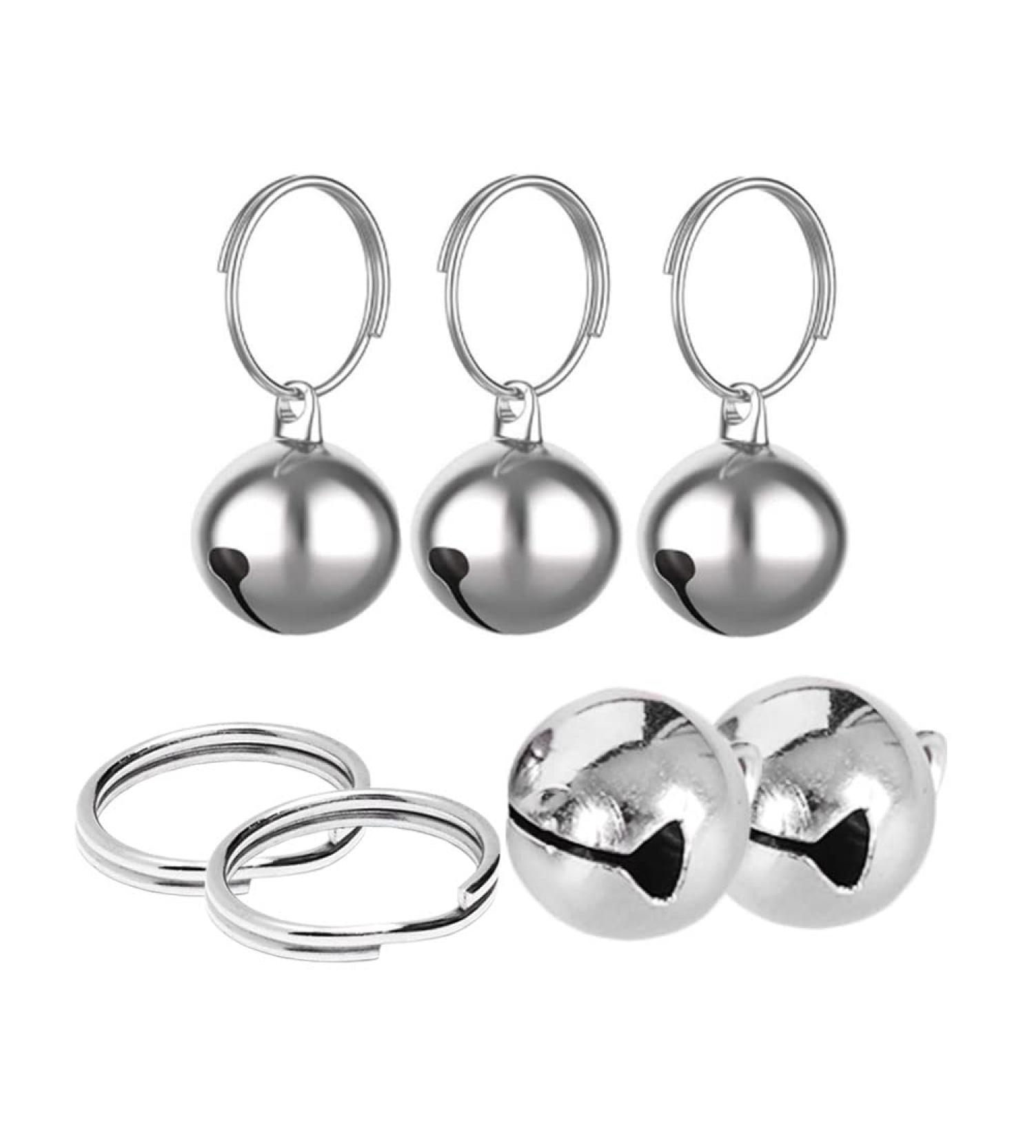 Partns Silver Dog Bells - 5 Pack Jingle Bells for Dog Collars & Decor | Durable Metal Key Rings - Buy Online on GoSupps.com