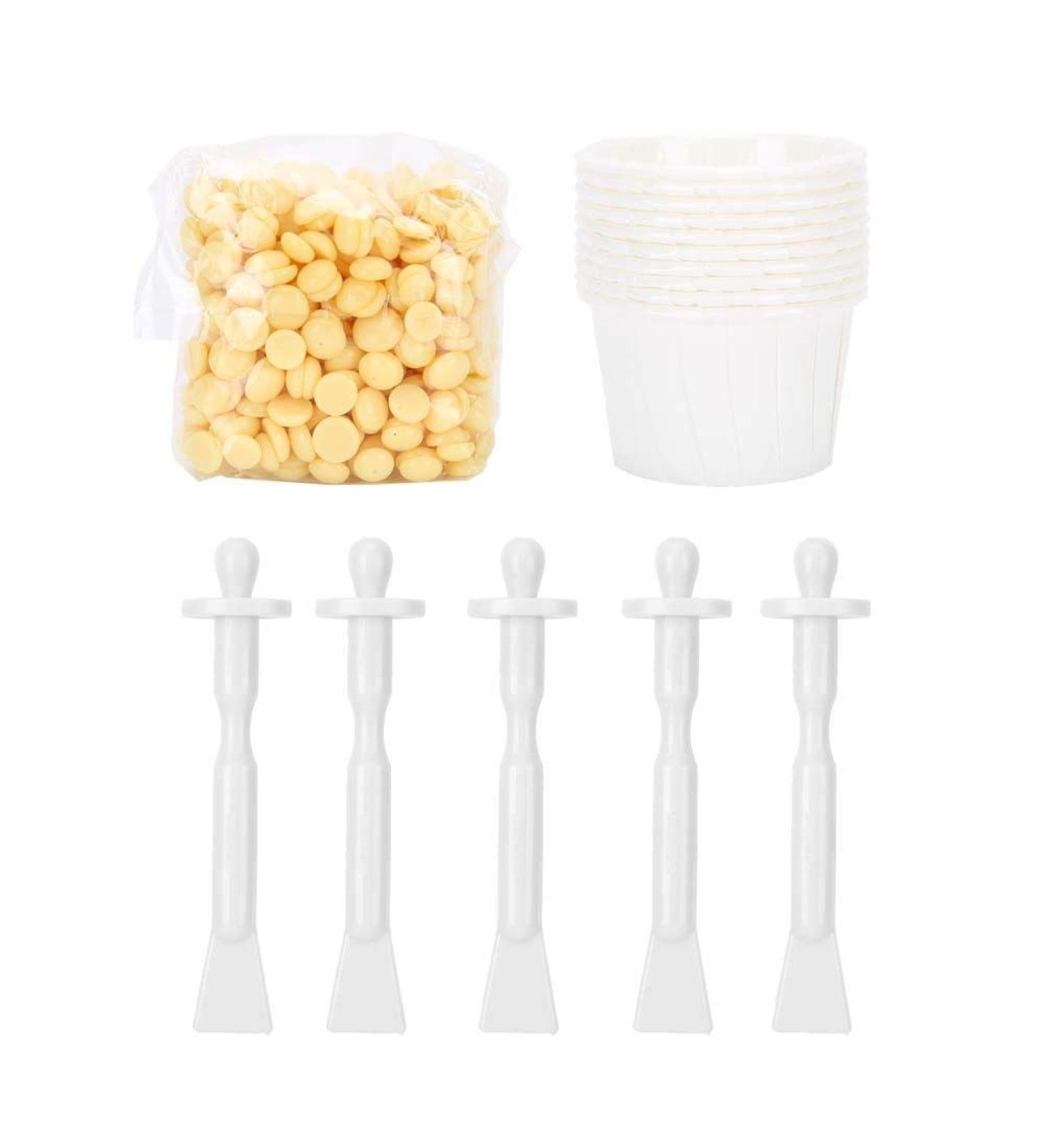 50g Facial Nose Hair Removal Wax Beans - Includes Applicator Sticks for Body & Bikini Hair Removal - Buy Online on GoSupps.com
