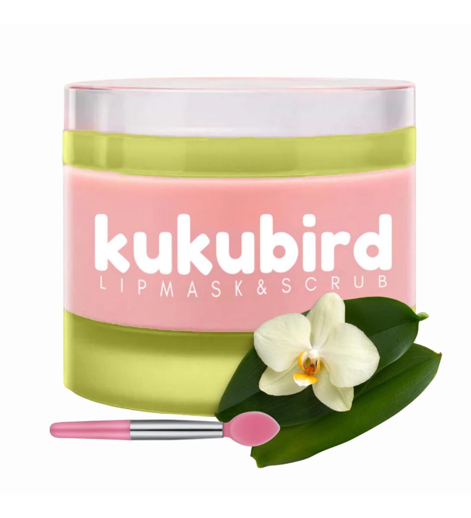 Kukubird Overnight Lip Mask: Hydrating Balm & Exfoliating Scrub for Chapped Lips - Vanilla Scent - Buy Online on GoSupps.com