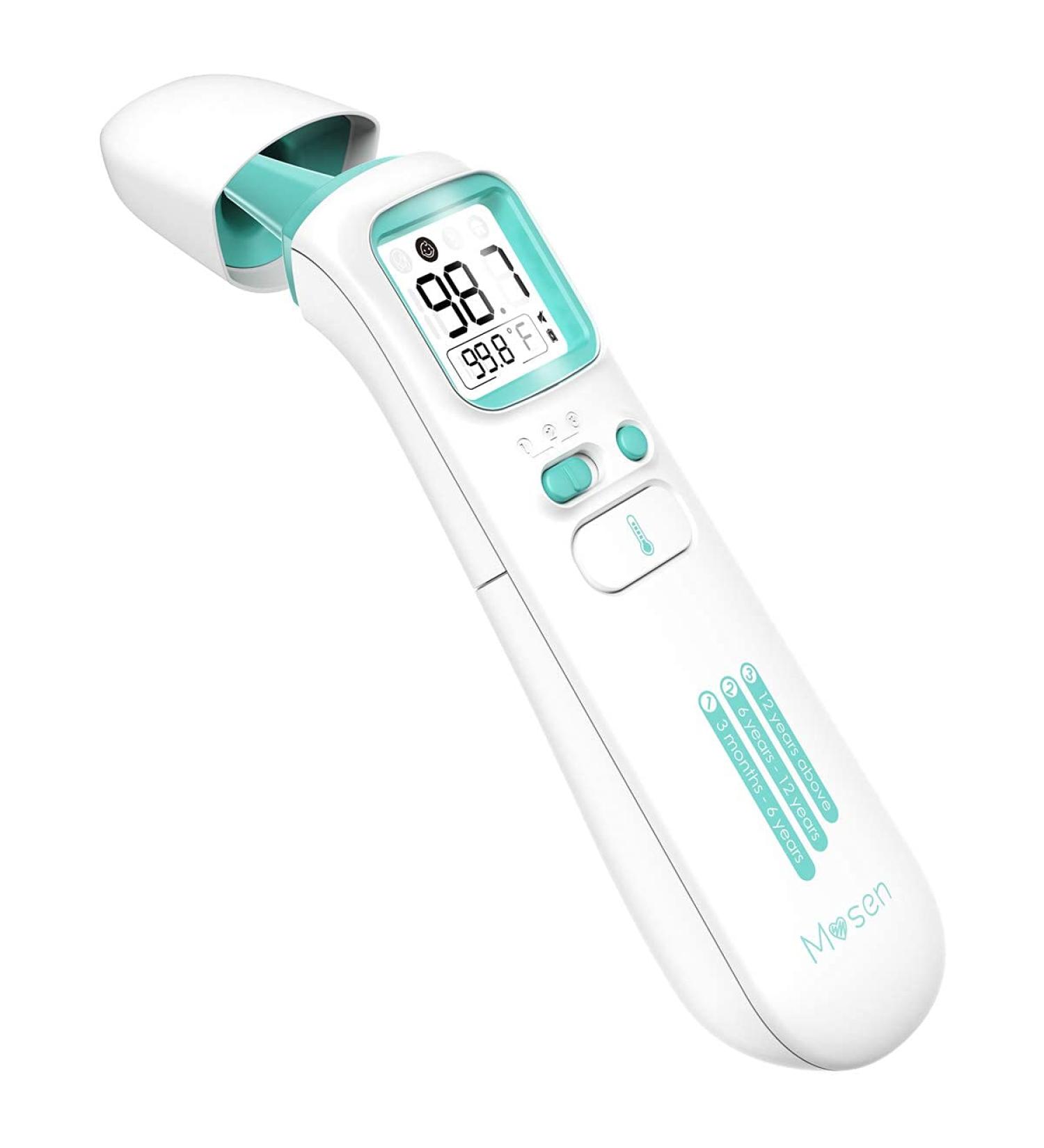 Buy Mosen Medical Infrared Thermometer - Fast 1 Sec Measurement for Baby & Adults, Forehead & Ear, Memory Function - Buy Online on GoSupps.com