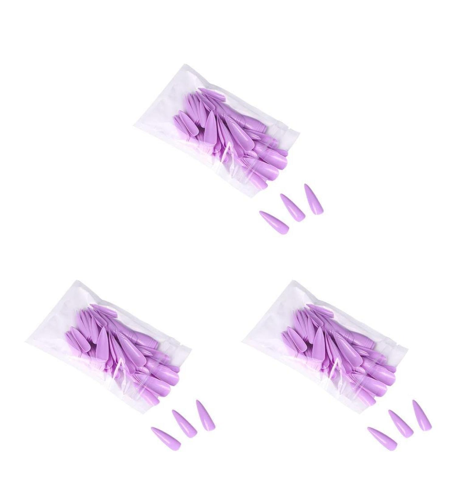 3 Set of 1 Set Press on Nails Almond Long Stick Full Coverage Pointed Art Decals Salon Supplies DIY Manicure Kit Decorations - Buy Online on GoSupps.com