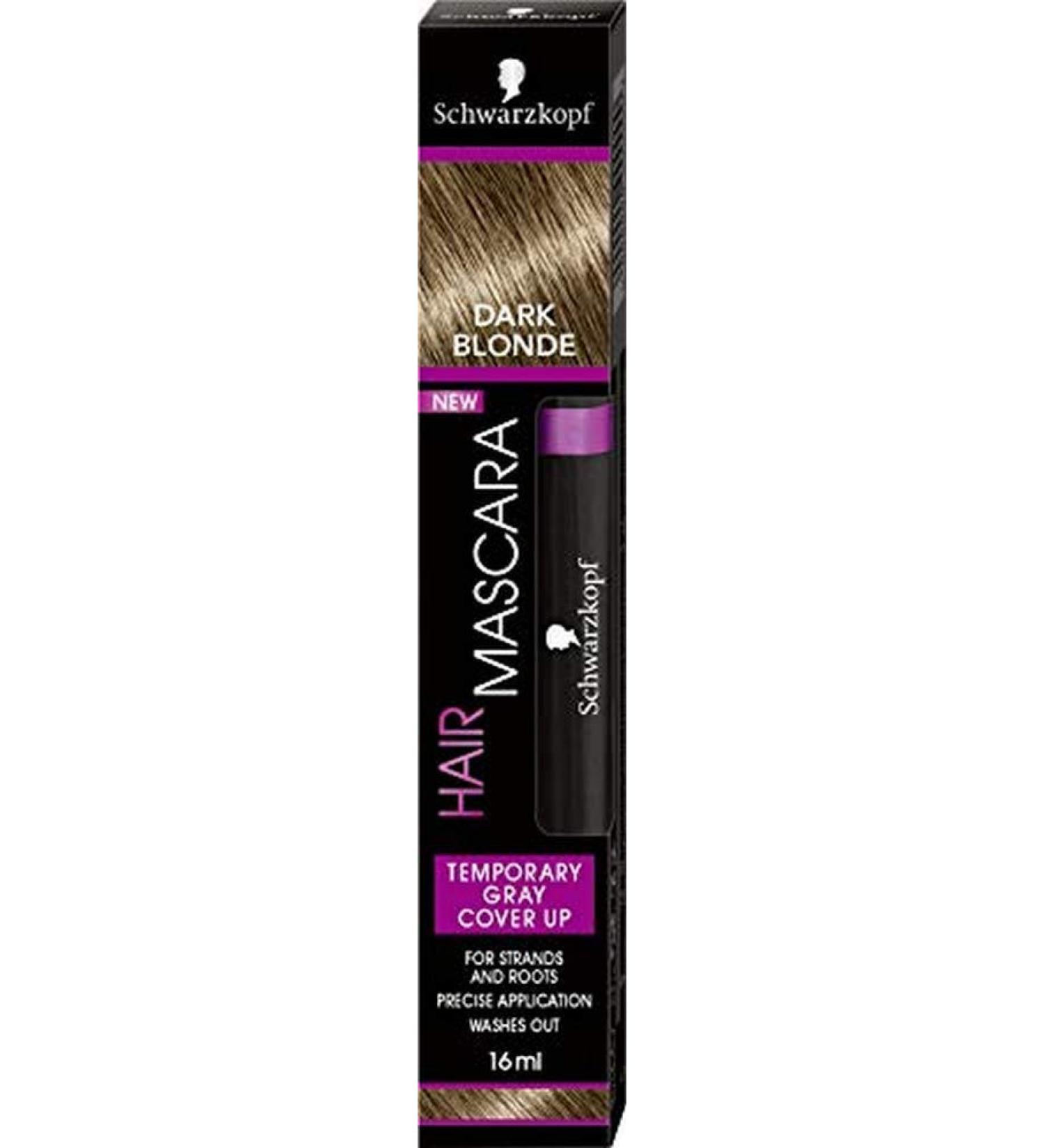 Schwarzkopf Hair Mascara Temporary Grey Cover Up for Strands and Roots Dark Blonde 16 ml (Pack of 1) - Buy Online on GoSupps.com