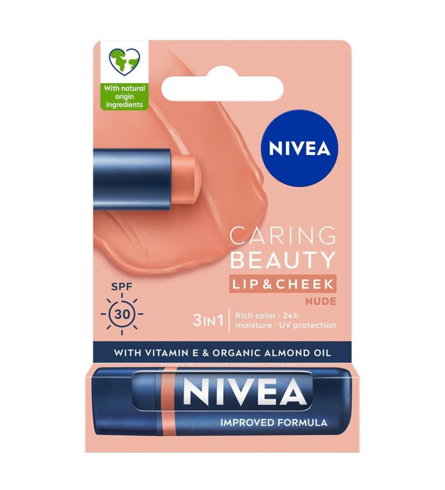 Nivea Lip Balm Lip and Cheek Nude 4.8 g - Buy Online on GoSupps.com