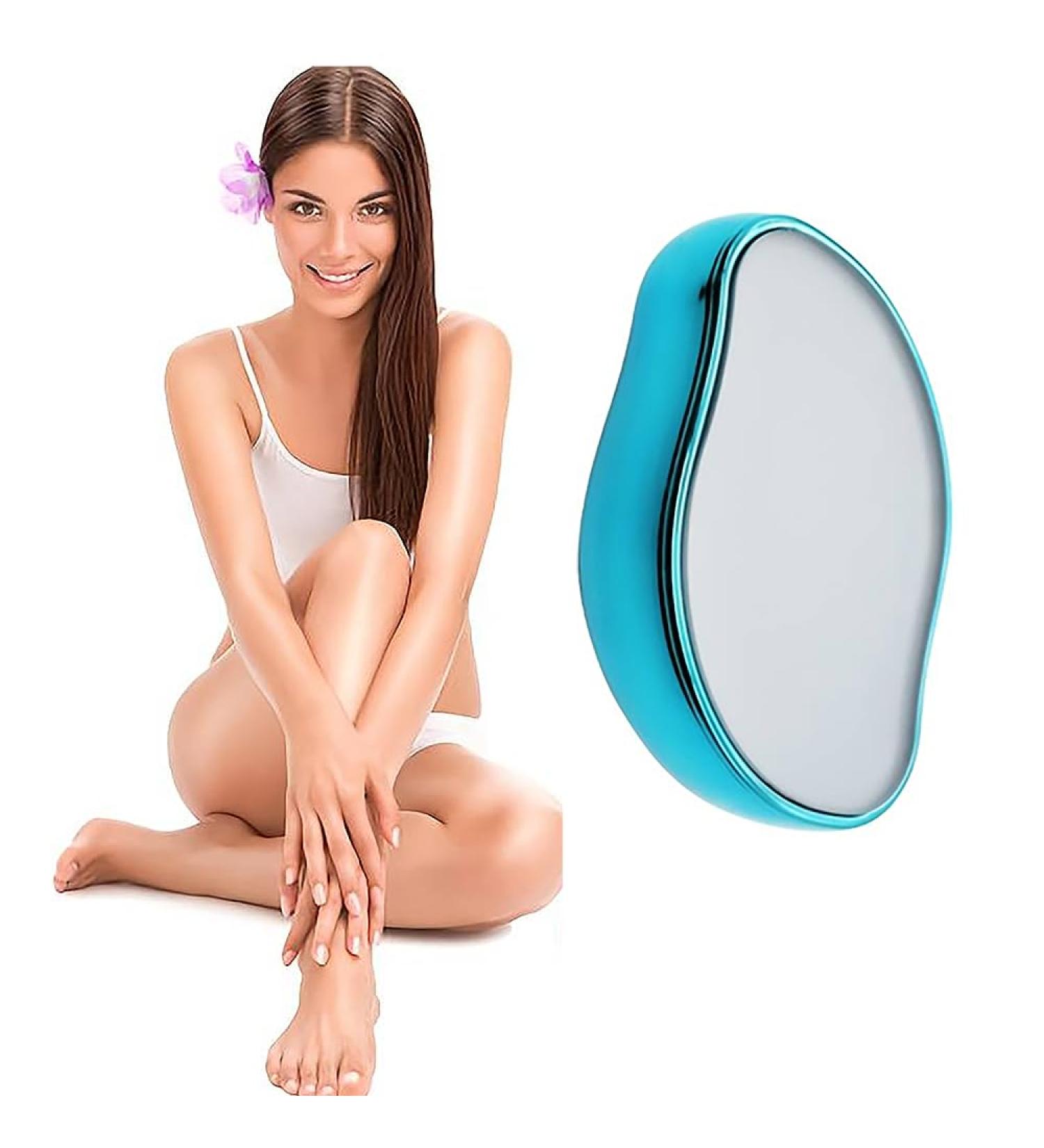 CrystalGlide Reusable Crystal Hair Eraser for Effortless Hair Removal - Gentle Skin Exfoliation - Perfect for Men and Women - Glossy Dark Blue - Buy Online on GoSupps.com