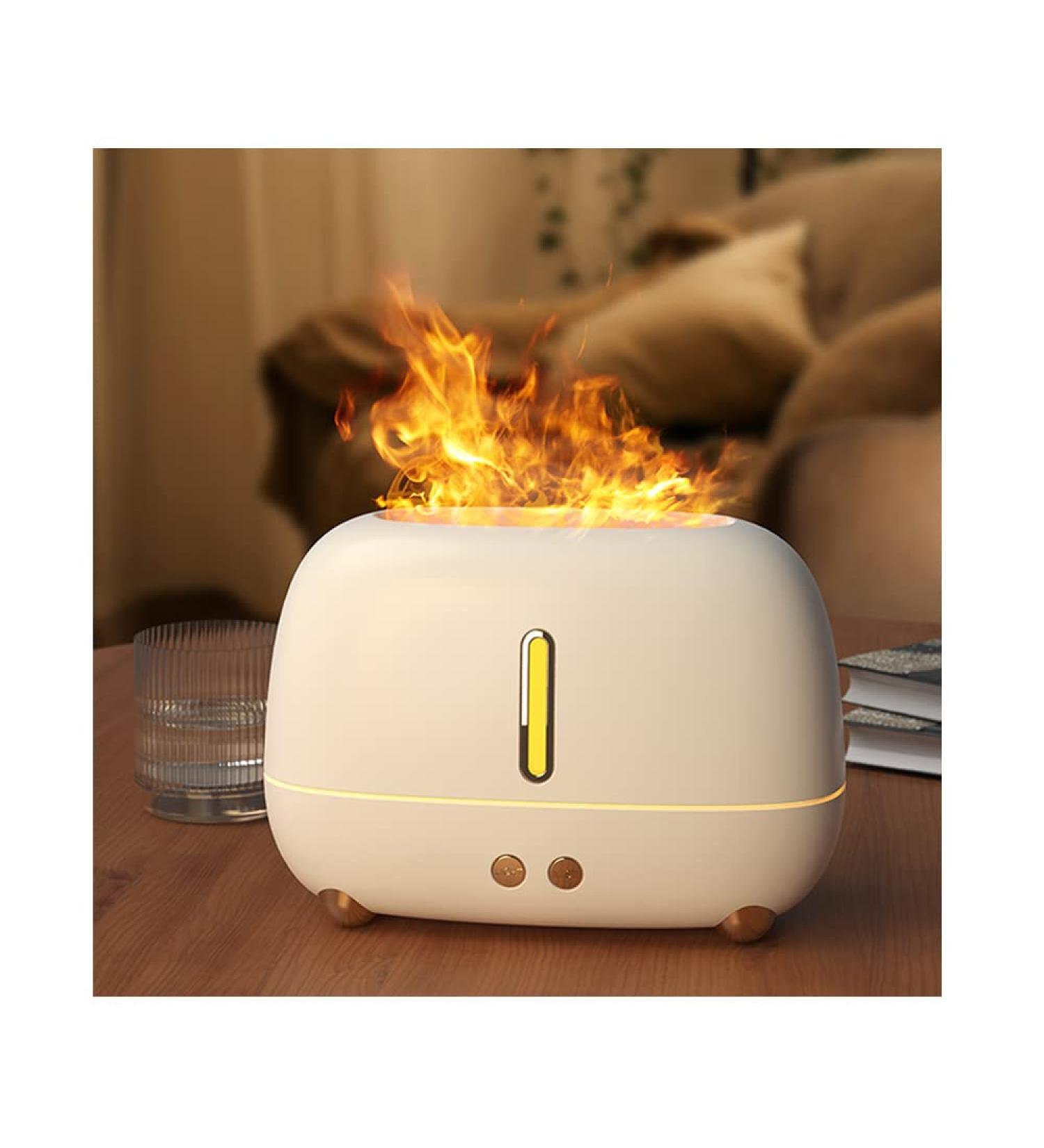 GRETREE Aroma Diffuser 250ML - Fire Flame Effect LED 3D Quiet Ultrasonic Essential Oil Humidifier - White - Buy Online on GoSupps.com