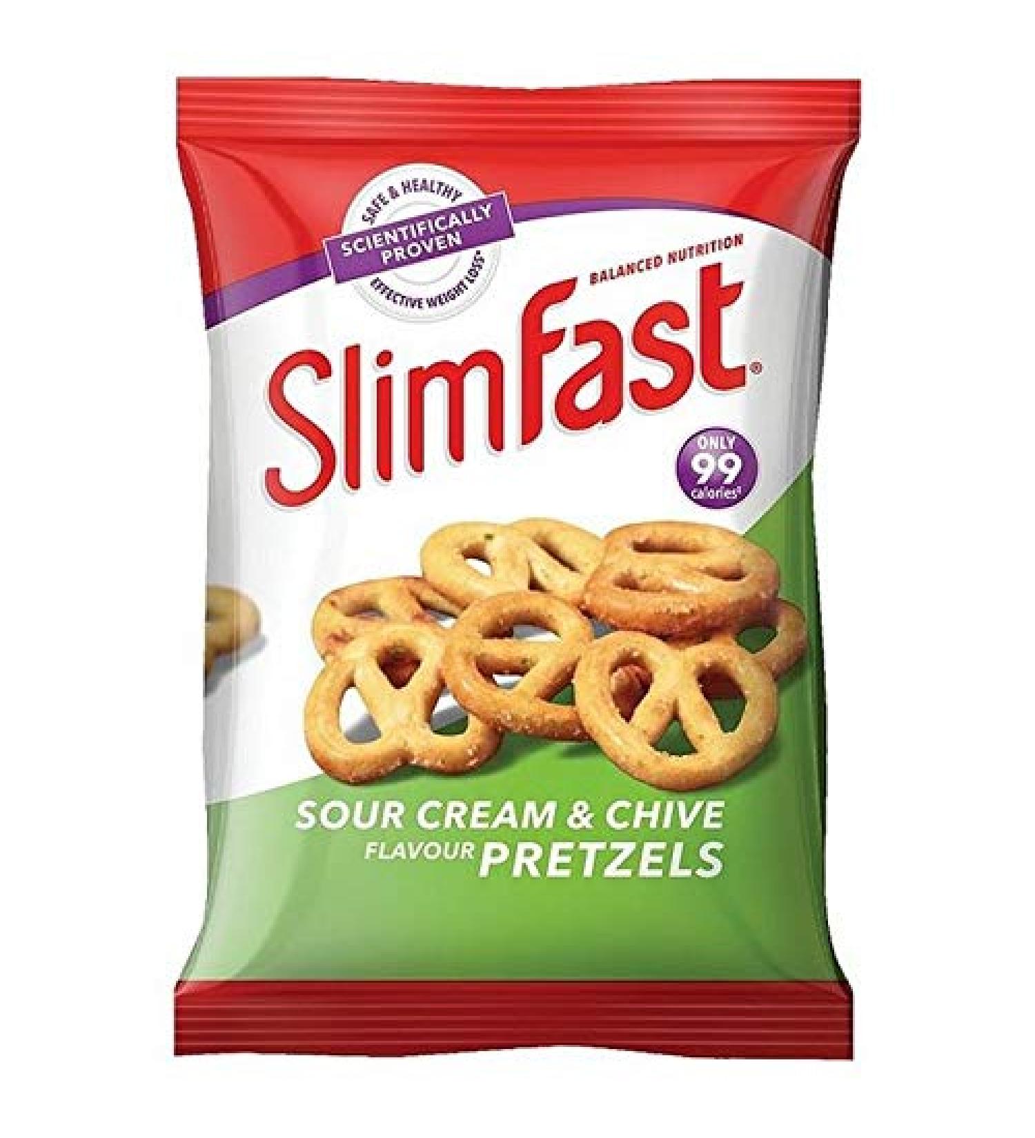 6 x Slimfast Sour Cream and Chive Pretzels 23g