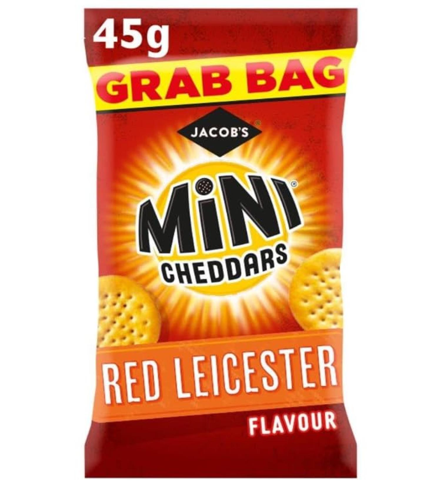 Jacob's - Mini Cheddars RED LEICESTER Flavour Crisps - 30 x 45g