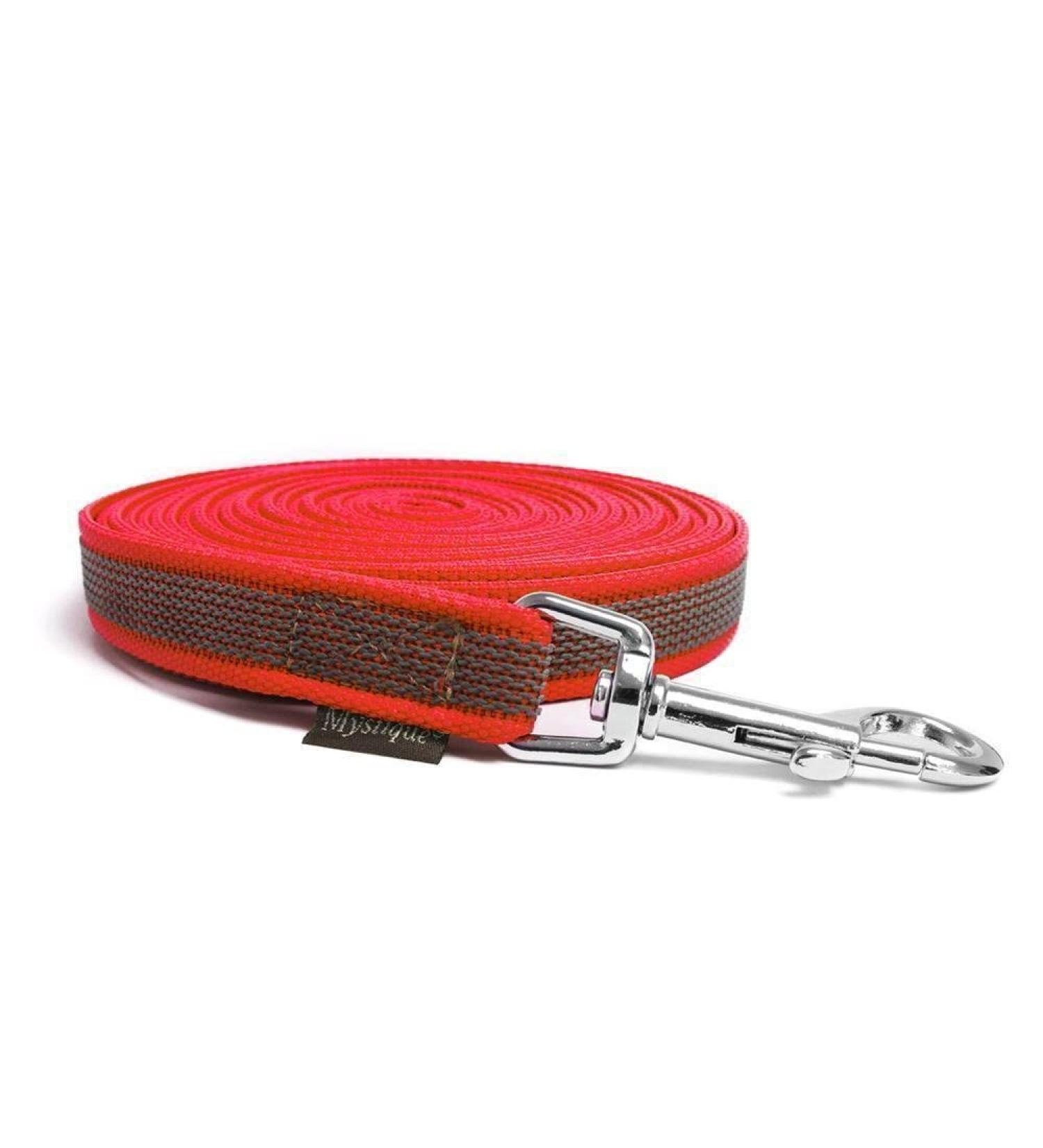 Mystique Rubberized towline 20mm with hand loop standard carabiner red 15m 15m red