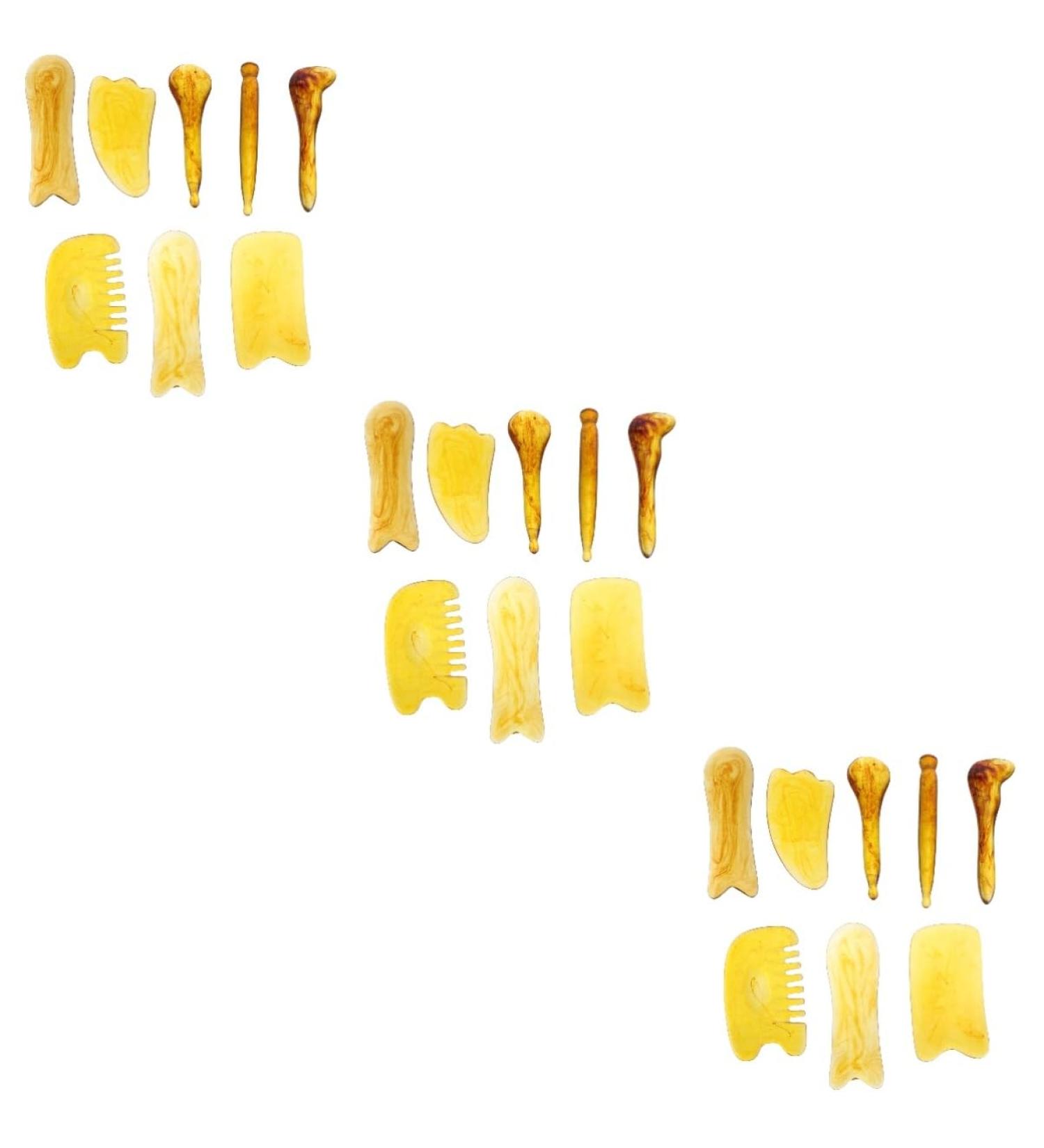Minkissy 24-Piece Stone Facial Plate Set | Natural Chinese Massage Device for Neck & Cellulite Restoration - Guasha Scraping Tool - Buy Online on GoSupps.com