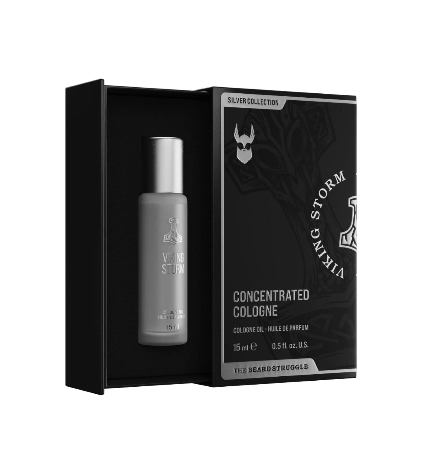 Concentrated Cologne for Men by Beard Struggle - 6x More Longer Than Traditional Colognes - Silver Collection - Viking Storm - Mens Cologne 15 mL / 0.5 US. fl. oz. Glass Roller Bottle - Buy Online on GoSupps.com