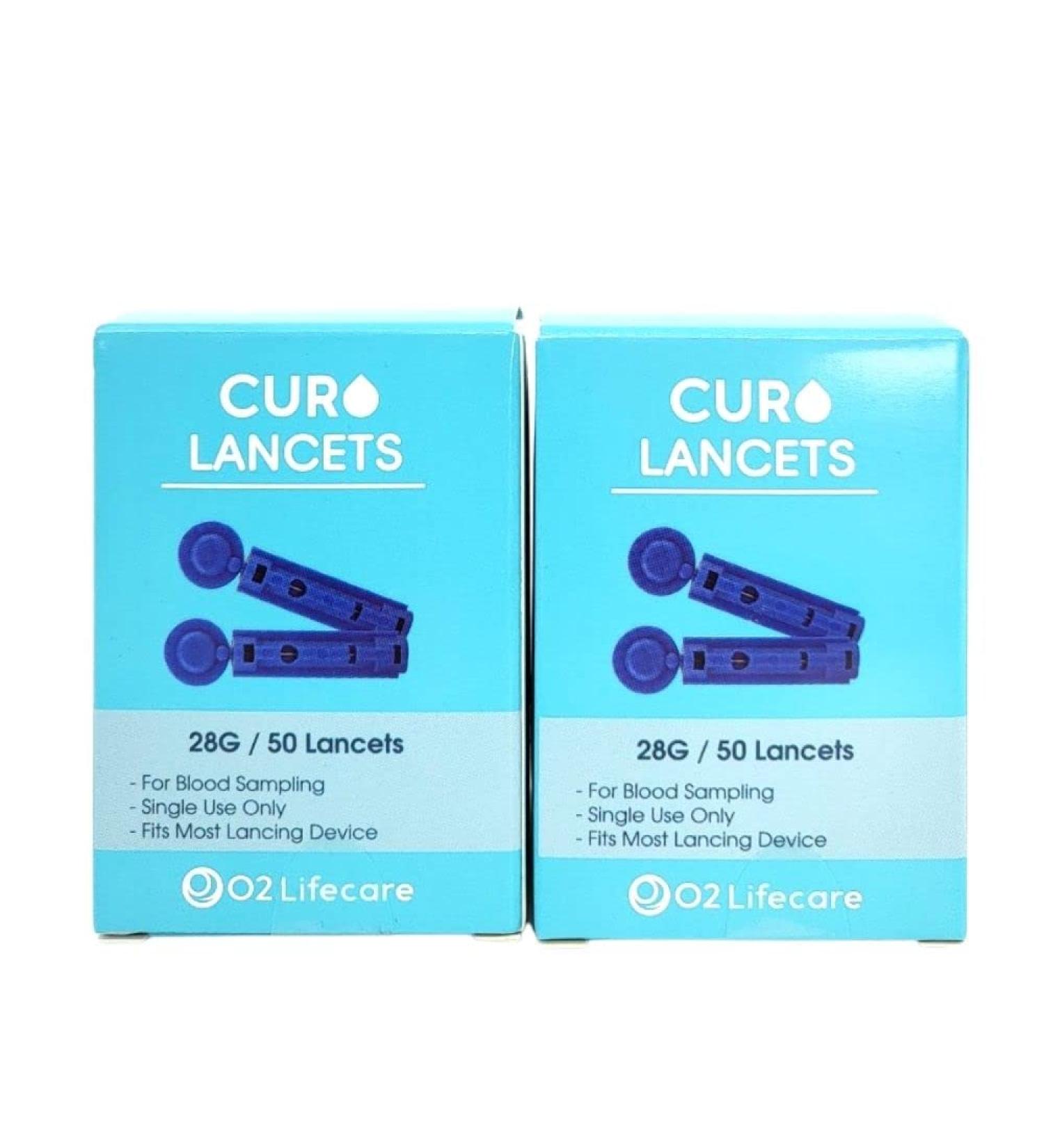 CUROfit 28G 100 Twist Top Lancets for Easy Blood Glucose & Cholesterol Testing - Buy Online on GoSupps.com