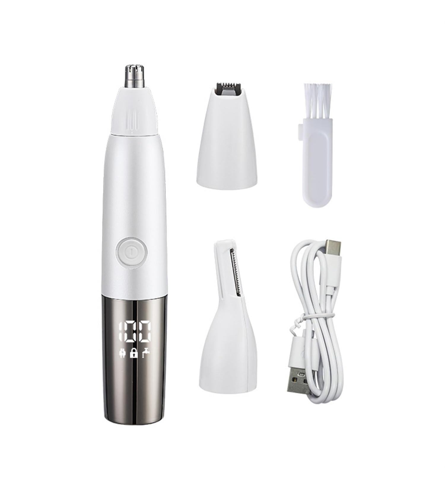 2024 Professional Painless Eyebrow & Nose Hair Trimmer for Men & Women - IPX7 Waterproof USB Rechargeable Easy to Clean Multifunctional (White - Buy Online on GoSupps.com