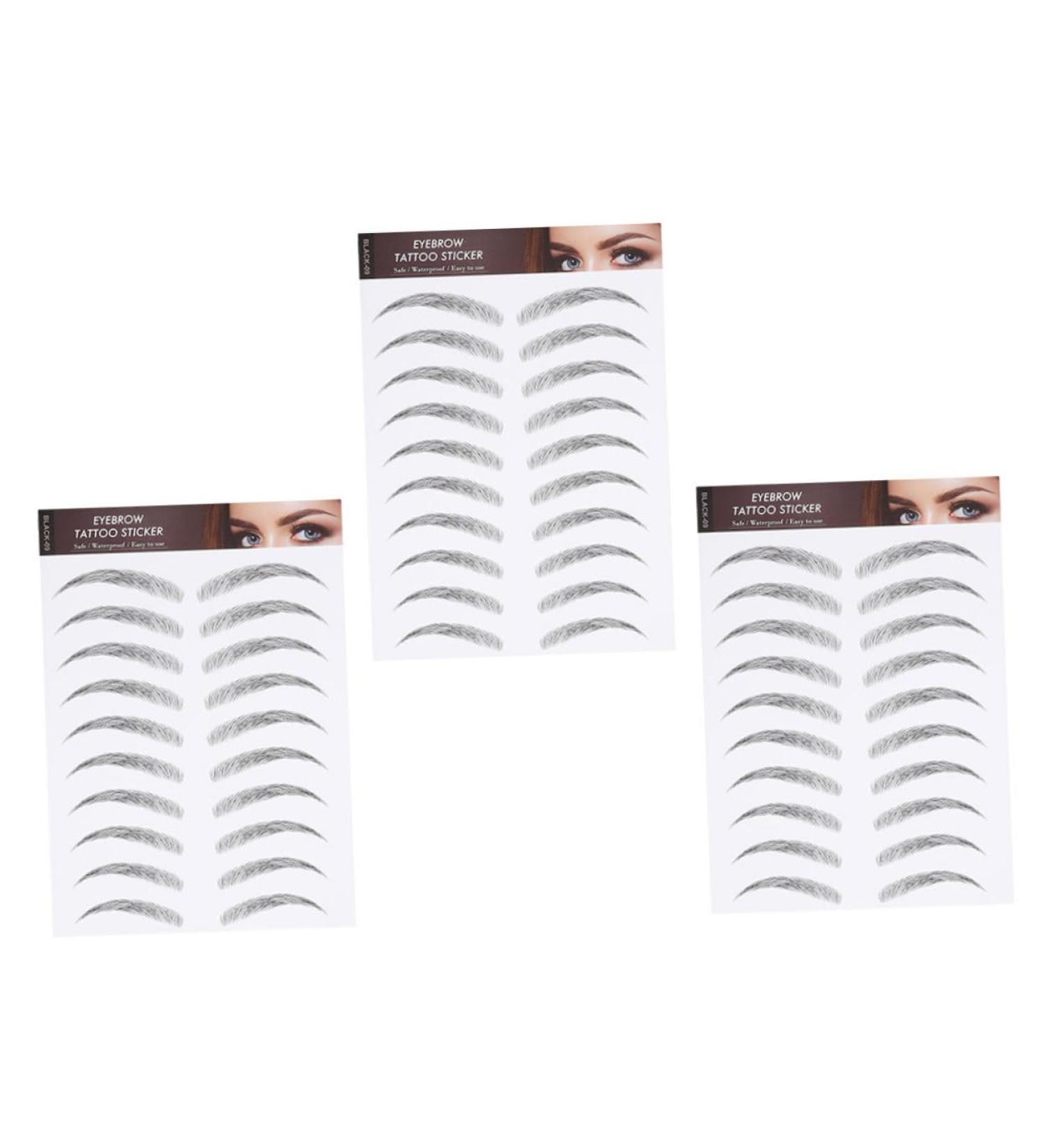 DOITOOL 3 Sheets Waterproof Eyebrow Stickers False Eyebrows for Women Artificial Eyebrow Cosmetic 6d Make up - Buy Online on GoSupps.com