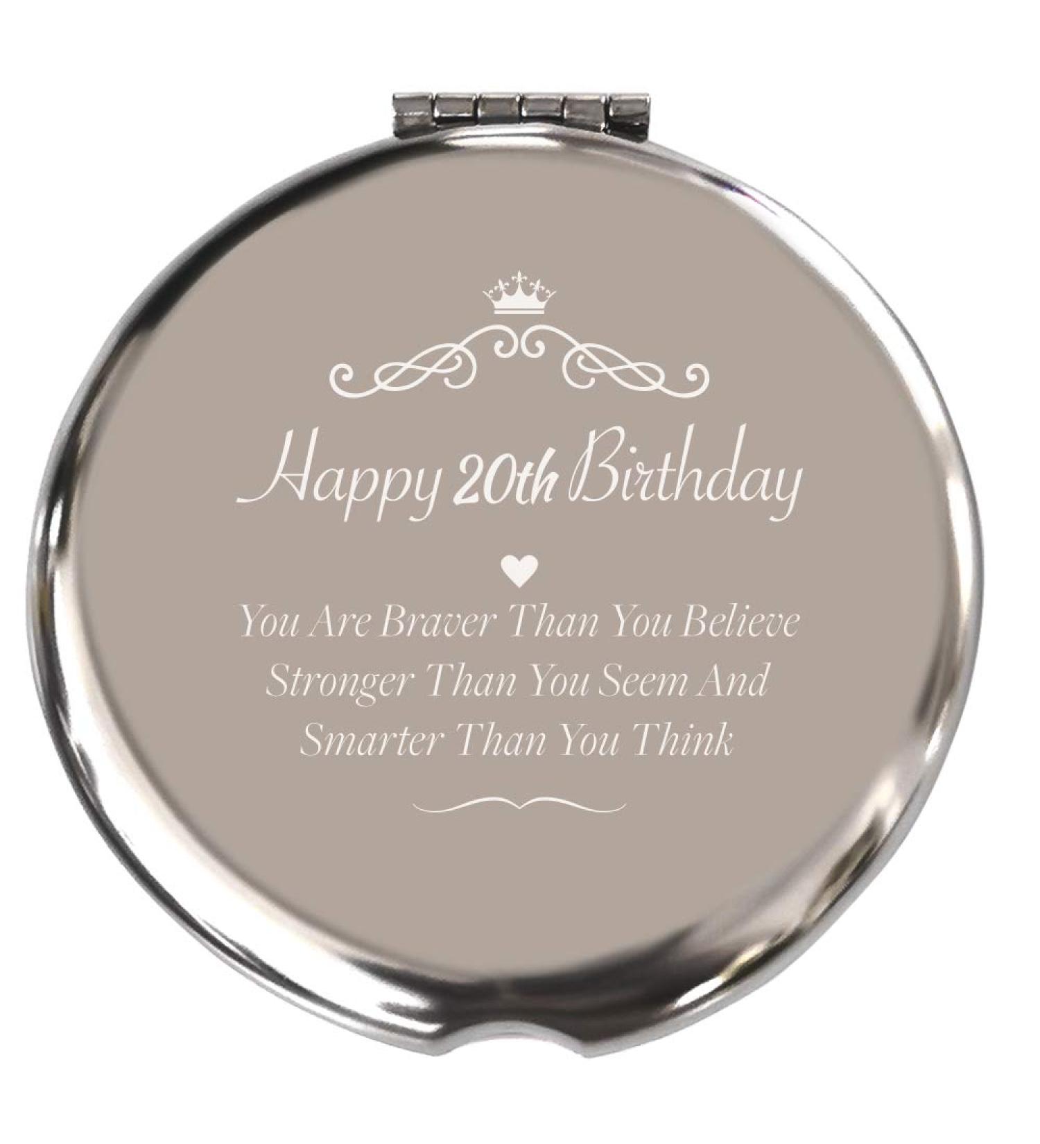 Blue Leaves 20th Birthday Gift for Girls - Stainless Steel Mirror for Bestie, Sister, Daughter, BFF, Niece - Buy Online on GoSupps.com