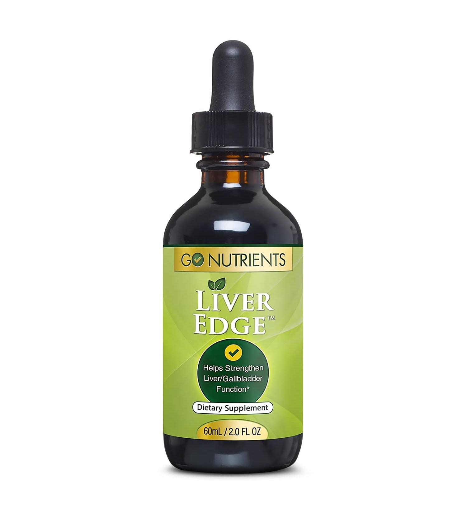 Go Nutrients Liver Edge - Advanced Liver Cleanse Supplement with Milk Thistle, Dandelion, Turmeric, and More - 60ml - Buy Online on GoSupps.com