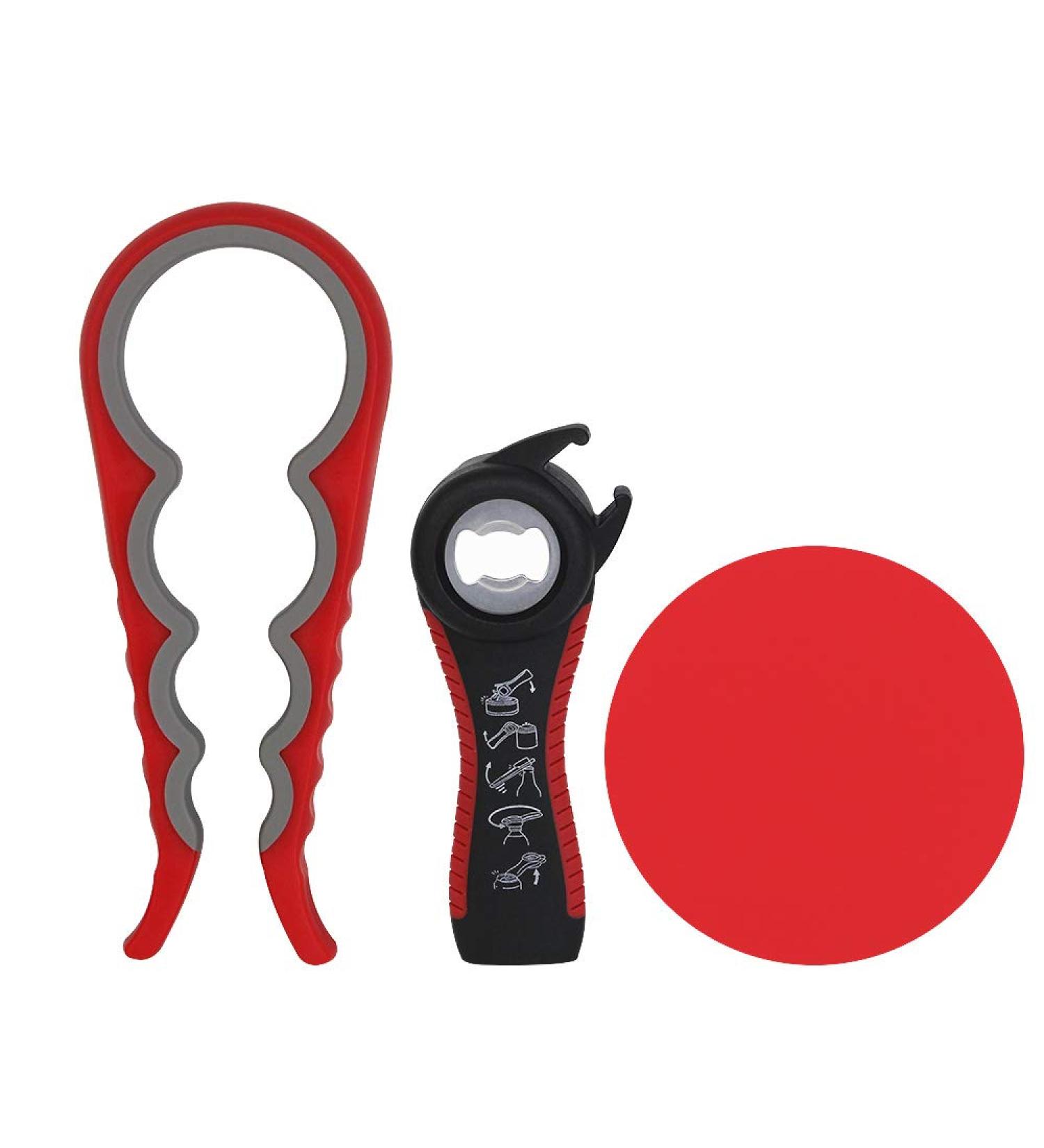 CODIRATO 3 Packs Jar Opener Rubber Bottle Opener with Silicone Jar Gripper Lid Opener for Kitchen Low Hand Arthritis Elderly Women - Buy Online on GoSupps.com