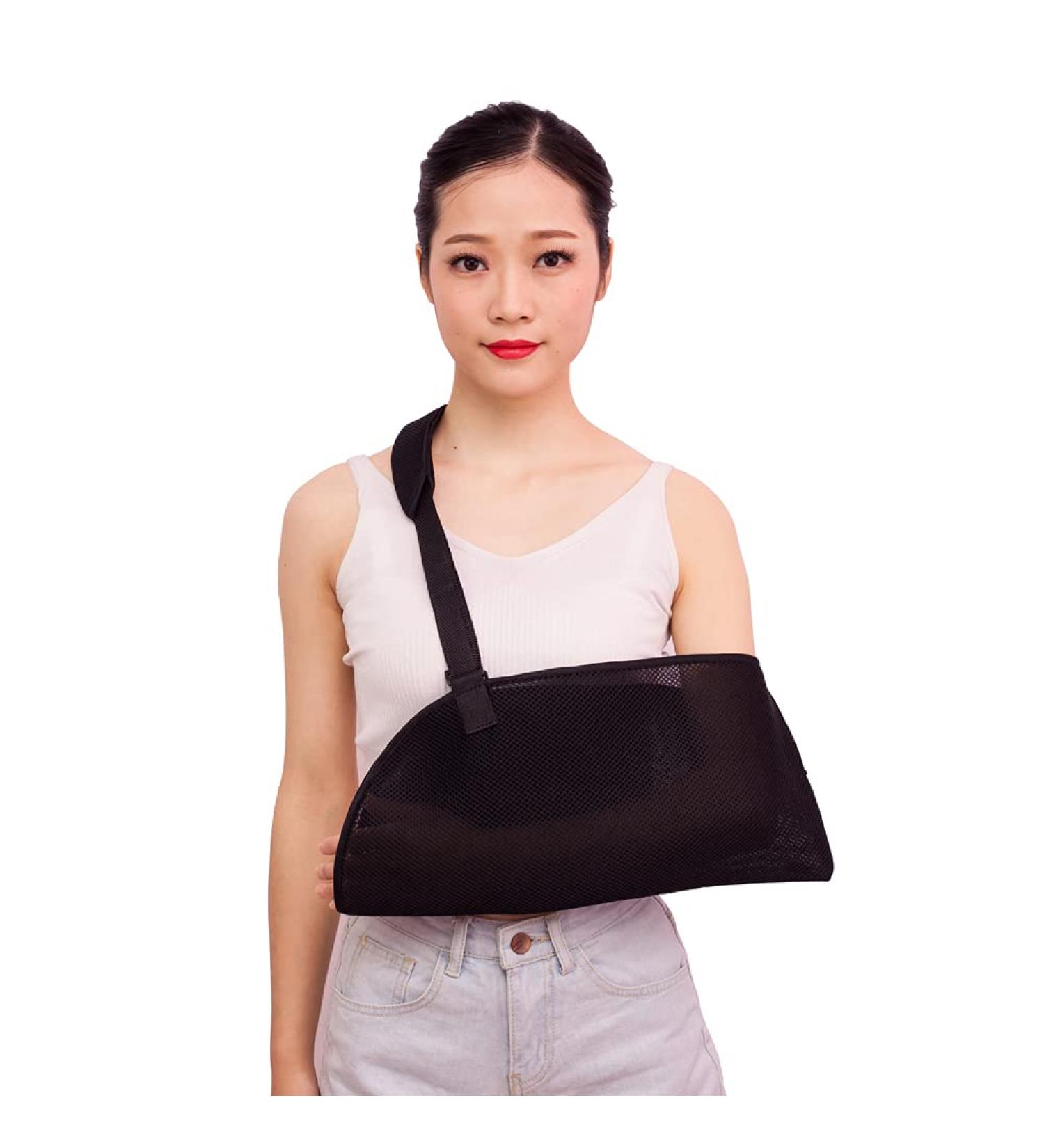 Medsuo Adjustable Breathable Mesh Shoulder Sling Brace for Elbow Wrist & Thumb Injuries - Support for Men & Women - International Shipping - Buy Online on GoSupps.com