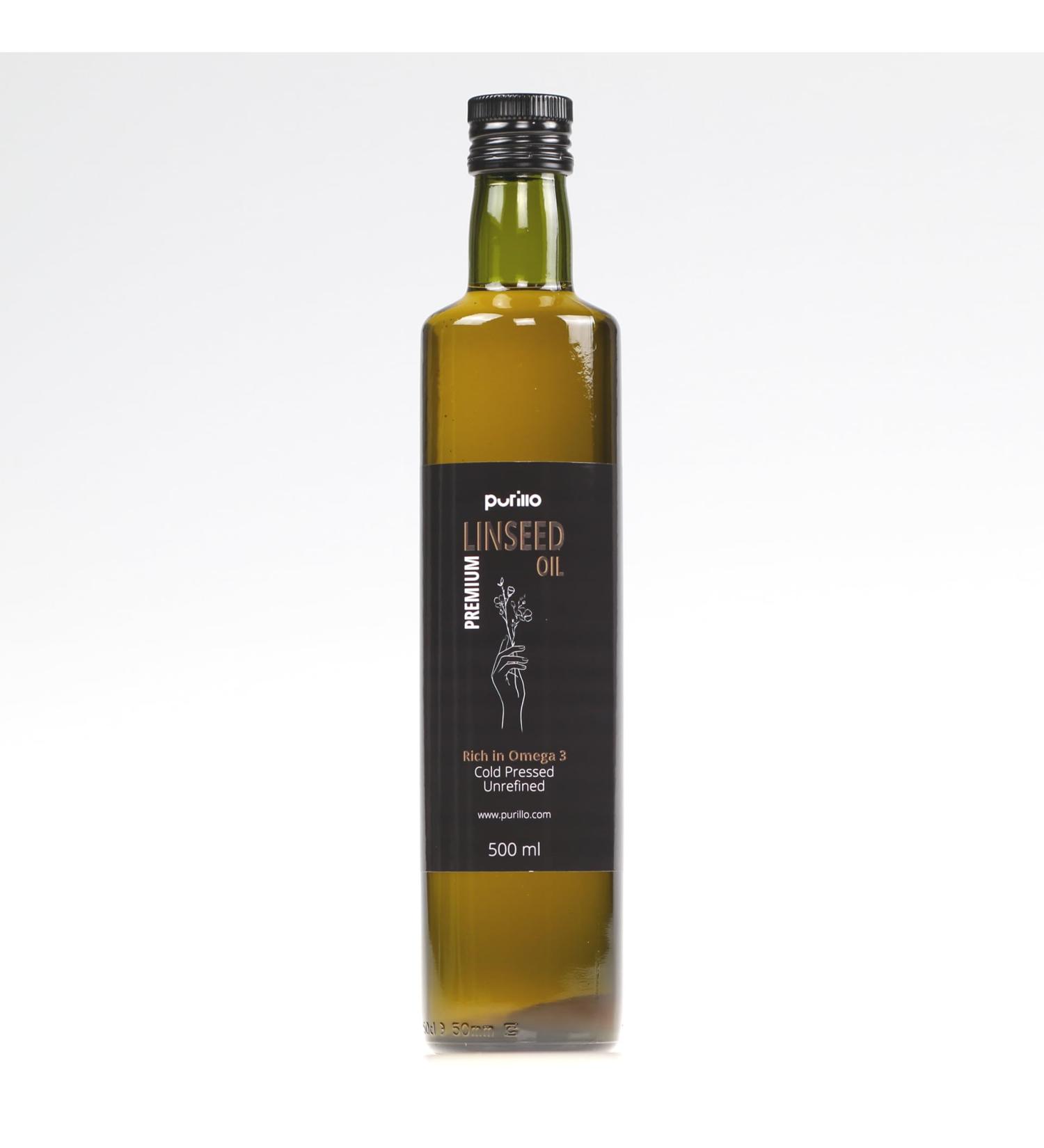 Linseed oil cold-pressed unrefined - Purillo (500 ml) - Buy Online on GoSupps.com