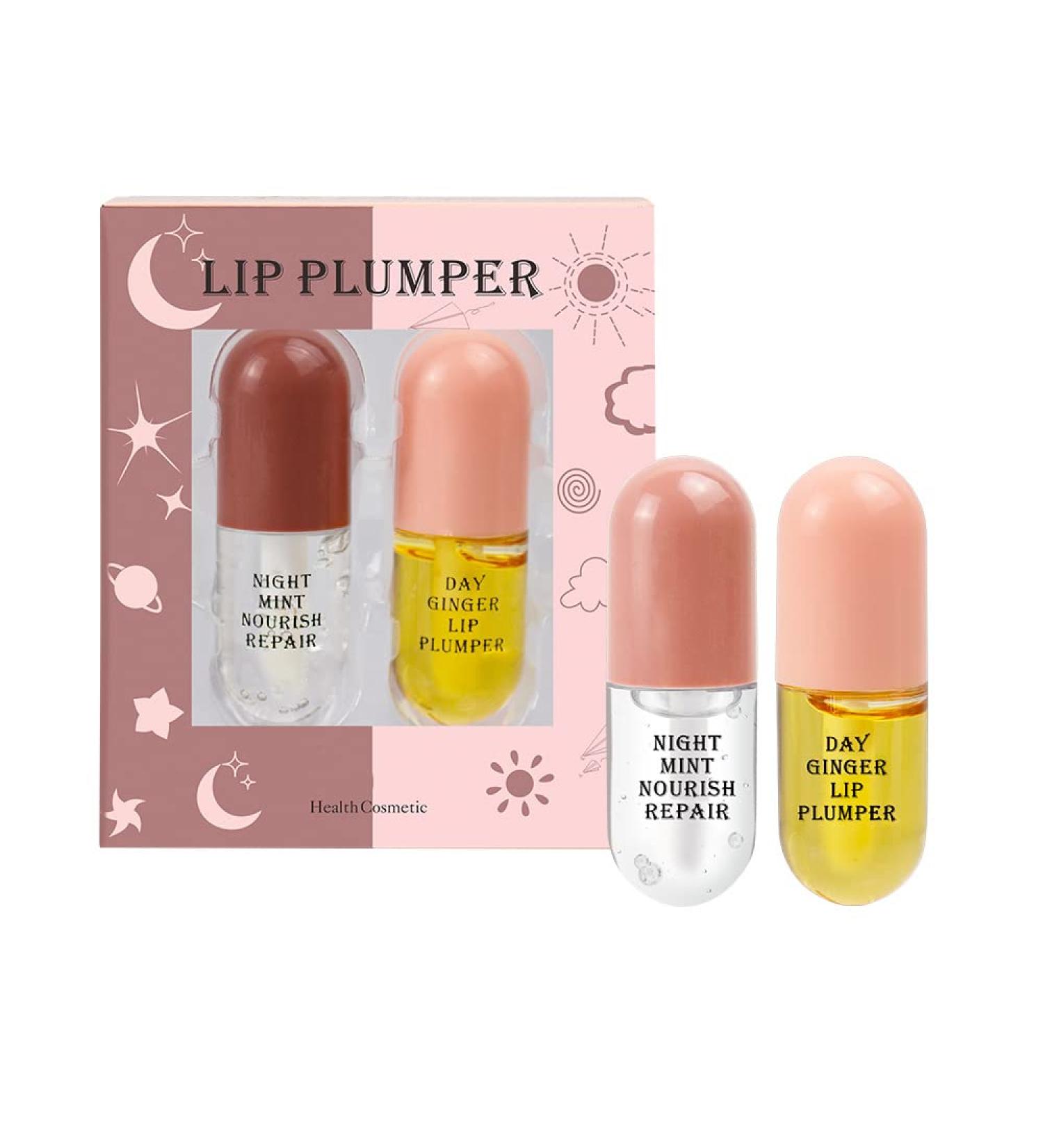Natural Lip Plumper Set: Gloss, Serum, Lip Oil, Mask for Fuller Lips - Day & Night Lip Care - Buy Online on GoSupps.com