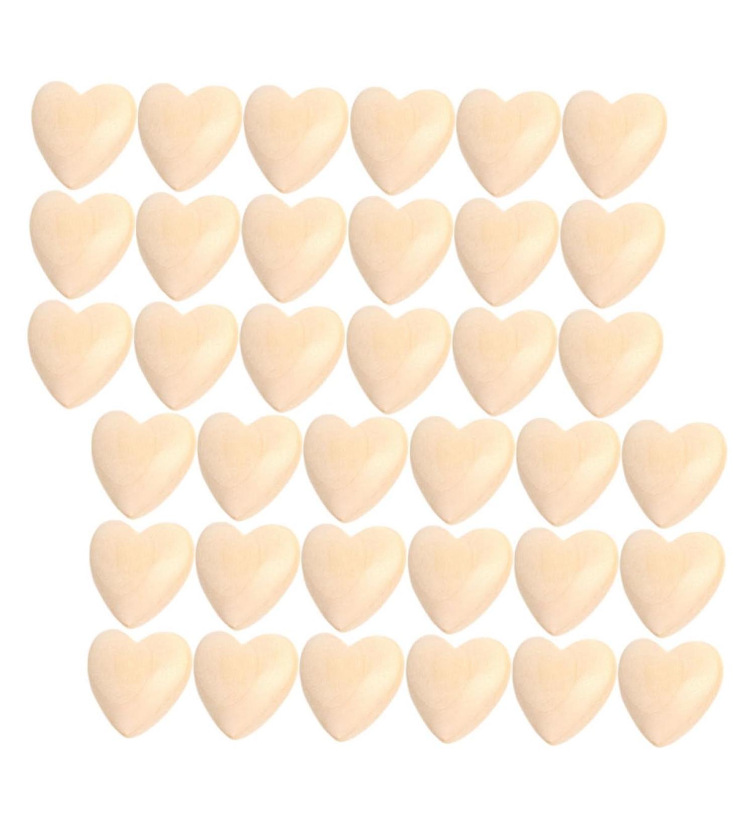 Ibasenice 100 PTH Peach Herz Wooden Heart Beads | Unfinished DIY Valentine's Day Craft Supplies | Sparkling Wooden Spacer Beads - Buy Online on GoSupps.com