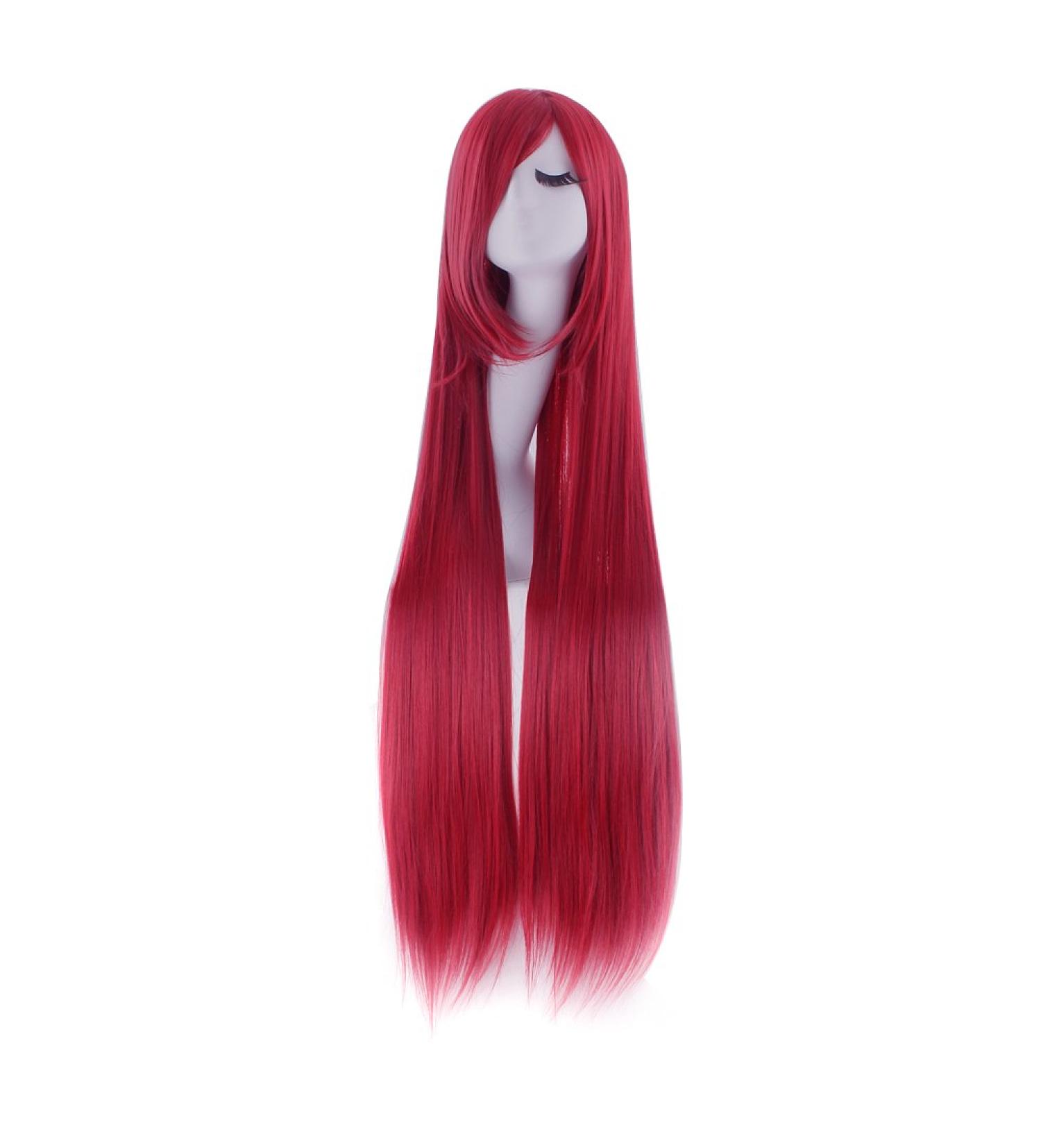 MapofBeauty 40 Dark Red Anime Costume Long Straight Cosplay Wig - Perfect Party Accessory - Buy Online on GoSupps.com