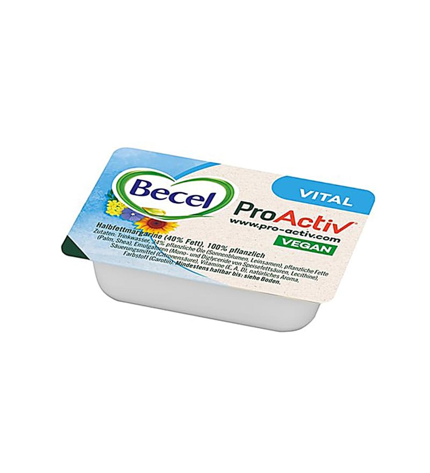Becel Margarine Small portions Proactiv Vital 200 x 10G in the cardboard ecel Original Classic with omega-3 and Omega-6 fatty acids Individual portions for buffets catering & large consumers