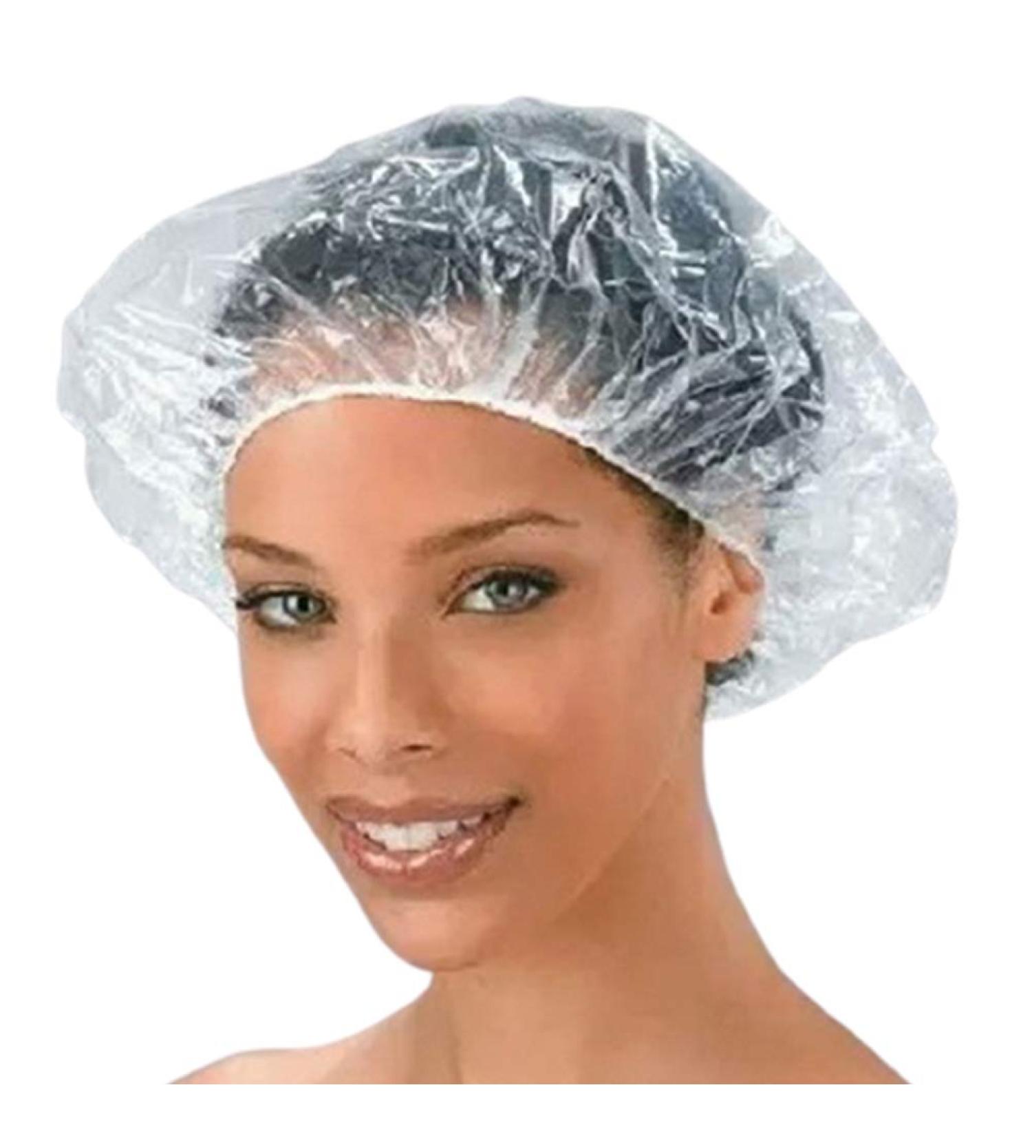20 Disposable Shower Hoods Transparent Plastic Bathing Caps for Women | Travel Spa Home & Salon Use - Buy Online on GoSupps.com