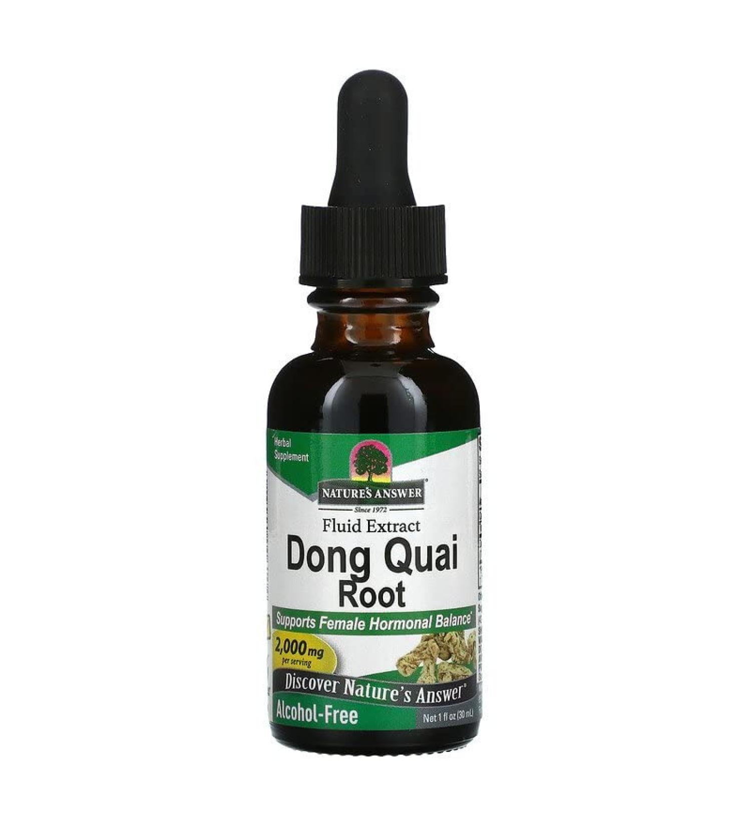 Nature's Answer Dong Quai Extract 2000mg 30ml - Lab-Tested, Gluten Free, Soy Free, Vegan, Vegetarian, Non-GMO - Buy Online on GoSupps.com