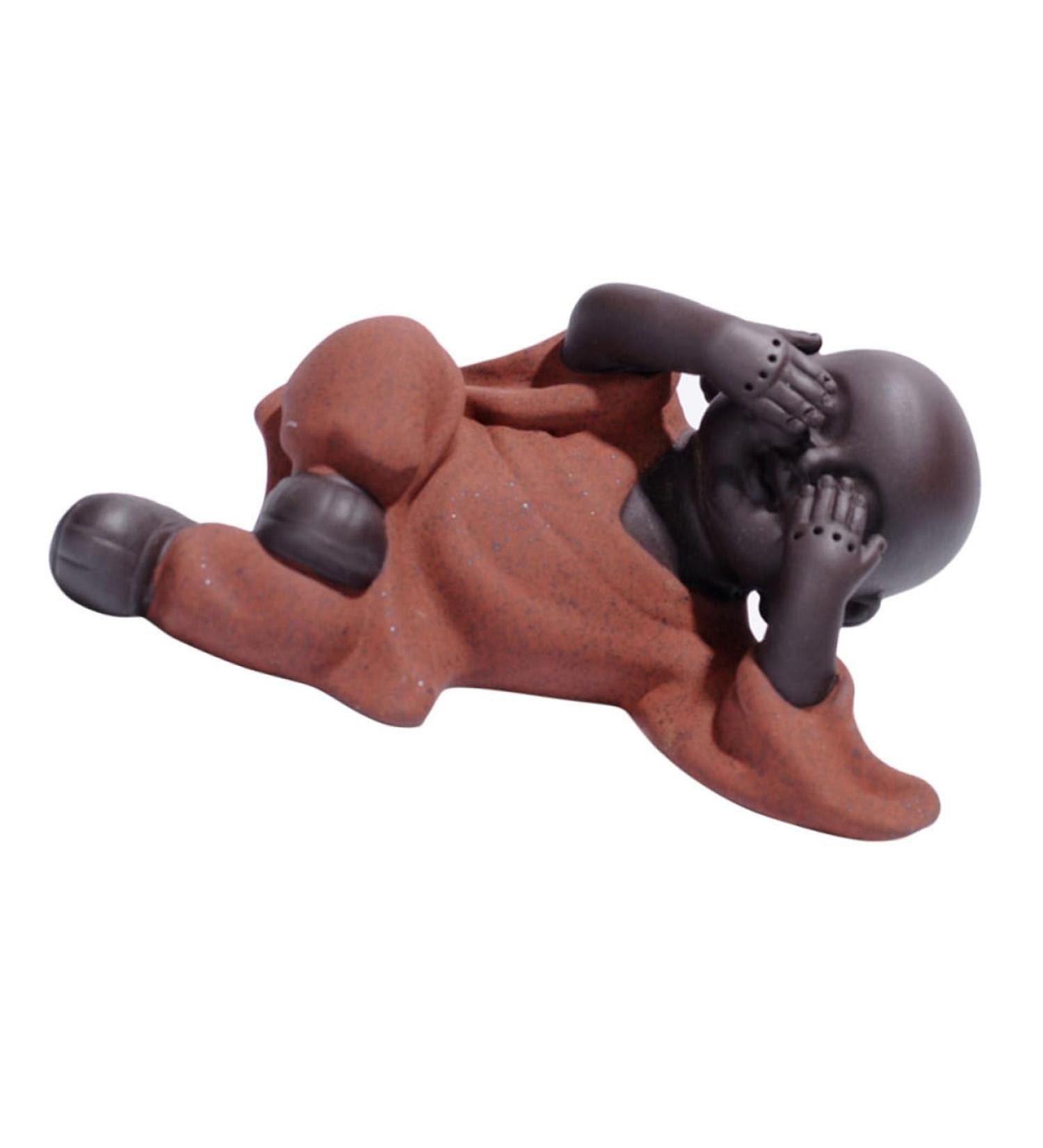 Alipis Tea Pet Chinese Decor Fairy Feng Shui Laughing Buddha Car Decoration Buddha Ornament Maitreya Buddha Figurine Desk Decor Monk Outdoor Statue Three No Purple Clay Decorations Red 13.3X6.5CM - Buy Online on GoSupps.com