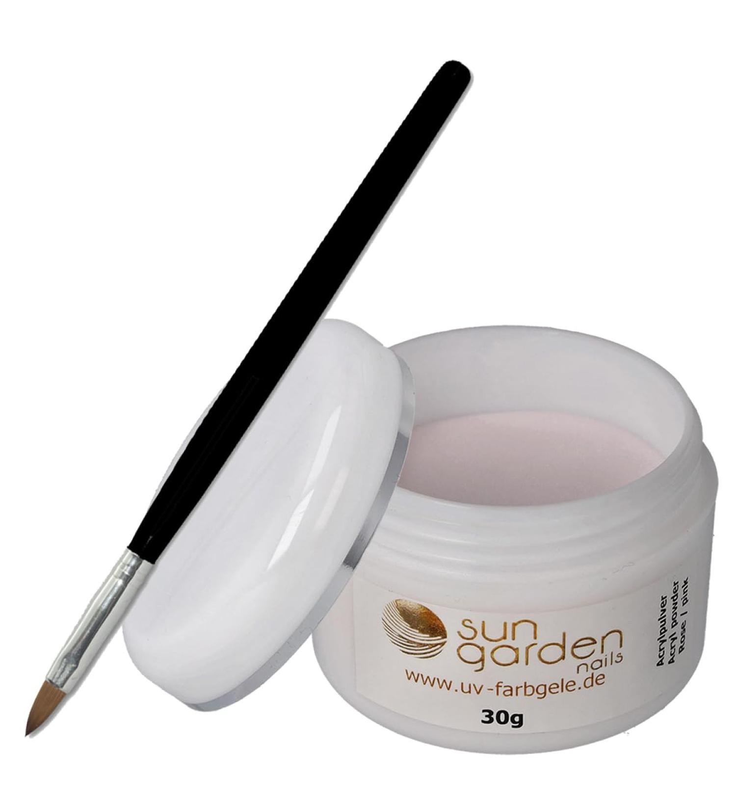 Sun Garden Nails Acrylic Powder Set - 30g Rose Color with Acrylic Brush | Perfect Nail Design for Fingernails - International Shipping Available - Buy Online on GoSupps.com