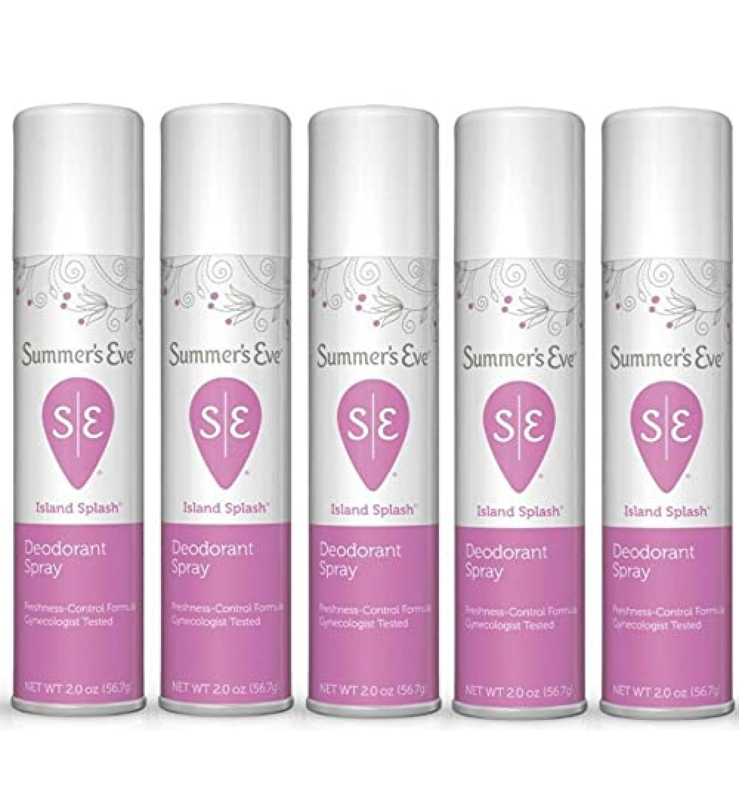 Summer's Eve Freshening Spray Island Splash 2 oz - Pack of 5 | pH Balanced | Dermatologist & Gynecologist Tested - Buy Online on GoSupps.com