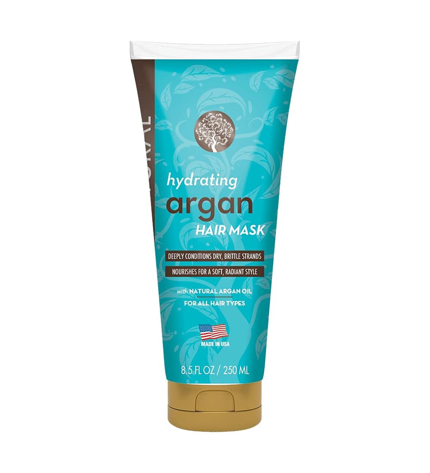 Arganatural Hair Mask 8.5 FL OZ with Argan Oil, Bamboo Extract, and Coconut Oil - Paraben Free, Intense Hydration for Damaged Hair - Buy Online on GoSupps.com