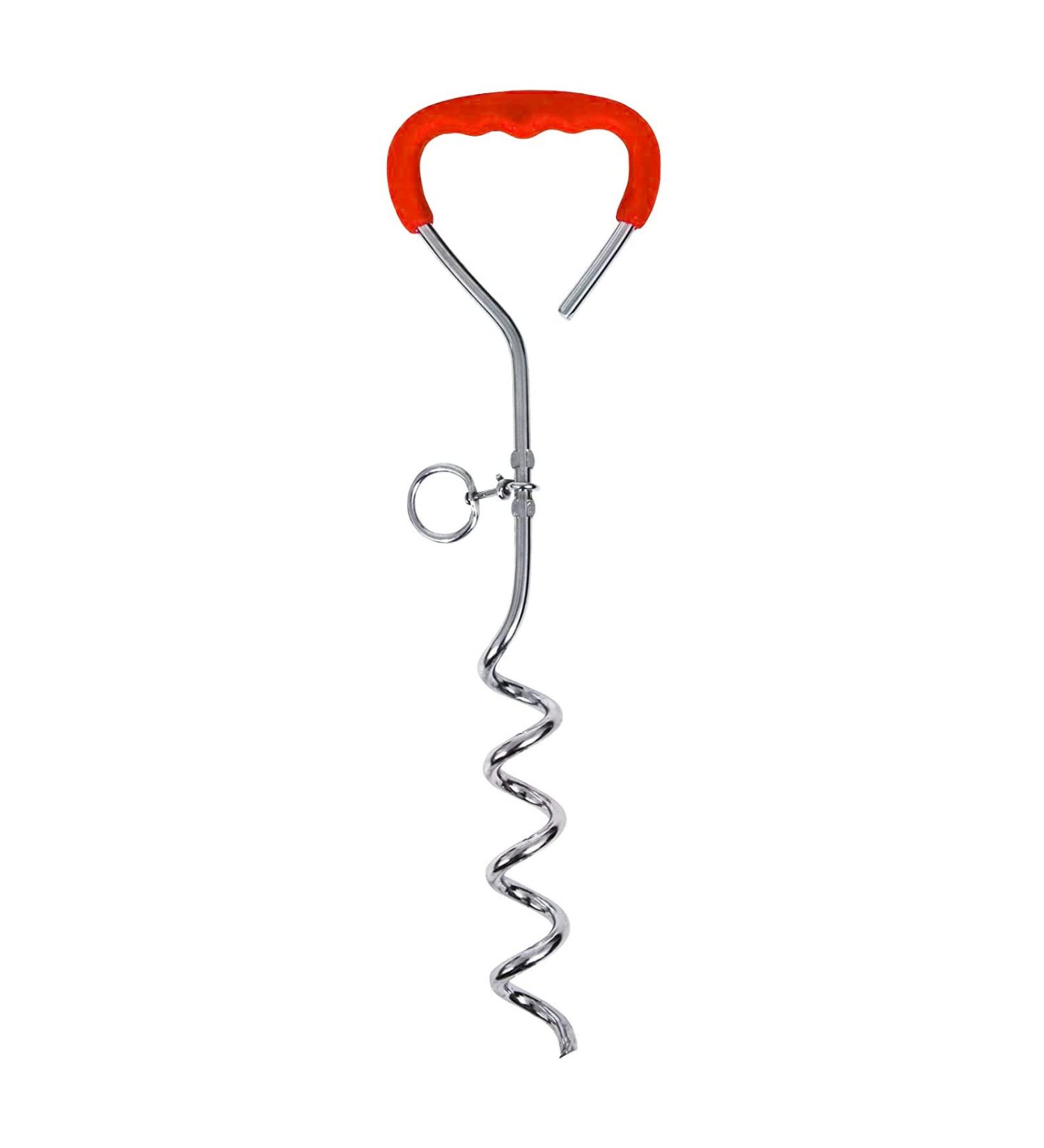Super Floor Anchor Dog Leash | Earth Anchor & Skewers for Large Dogs | Red Spike for Beach Use - Buy Online on GoSupps.com