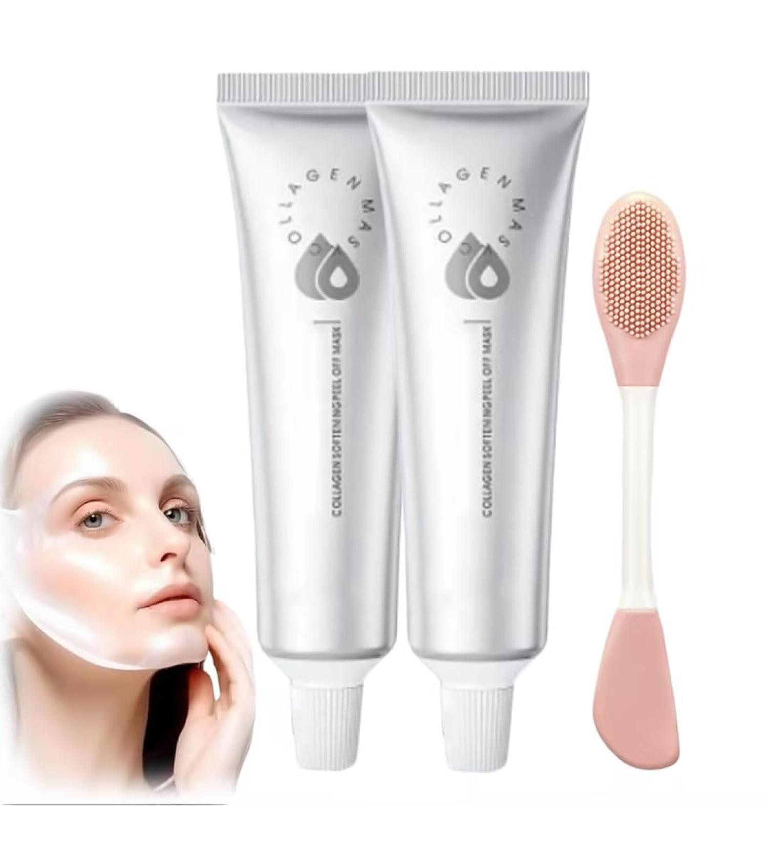 Collagen Night Wrapping Mask Collagen Overnight Wrapping Peel Off Facial Mask Pack Collagen Peel Off Mask Korean Collagen Soft Peel Off Peeling Mask With Brush Hydrolyzed Collagen Facial Mask (2PC) - Buy Online on GoSupps.com