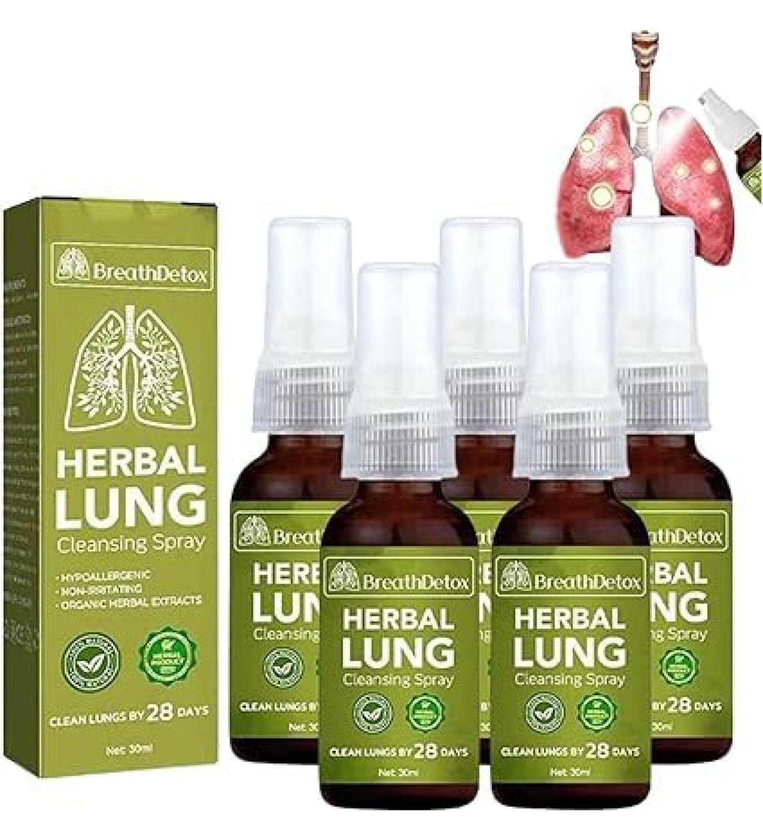 GFOUK BreathDetox Herbal Lung Cleansing Spray Herbal Lung Cleanse Spray Breath Detox Herbal Lung Cleansing Spray Herbal Lung Cleanse Mist - Powerful Lung Support (5pcs) - Buy Online on GoSupps.com