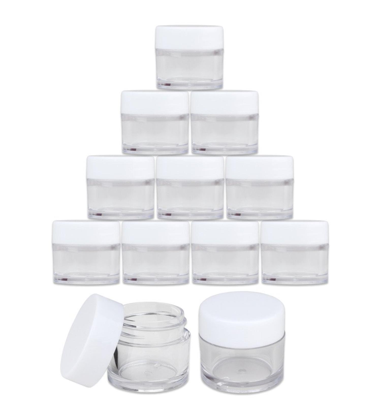 Beauticom 7g Thick Wall Clear Acrylic Jars - Leak Proof Cosmetic Storage (24 Sets) for Creams Salves & Scrubs - International Shipping - Buy Online on GoSupps.com