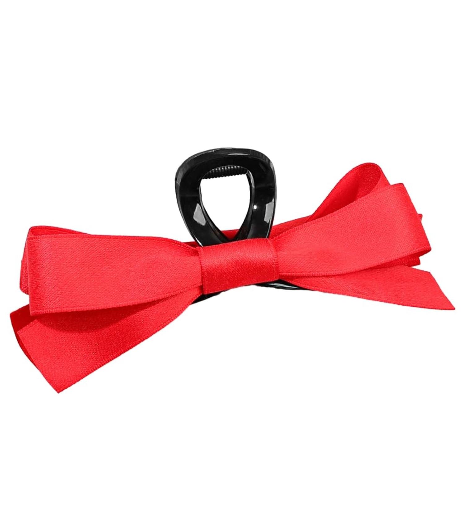 JSGHGDF Cute Sweet Hair Clip Simple Ribbon -style Bunches Sweet Balletcore Style Red on black - Buy Online on GoSupps.com