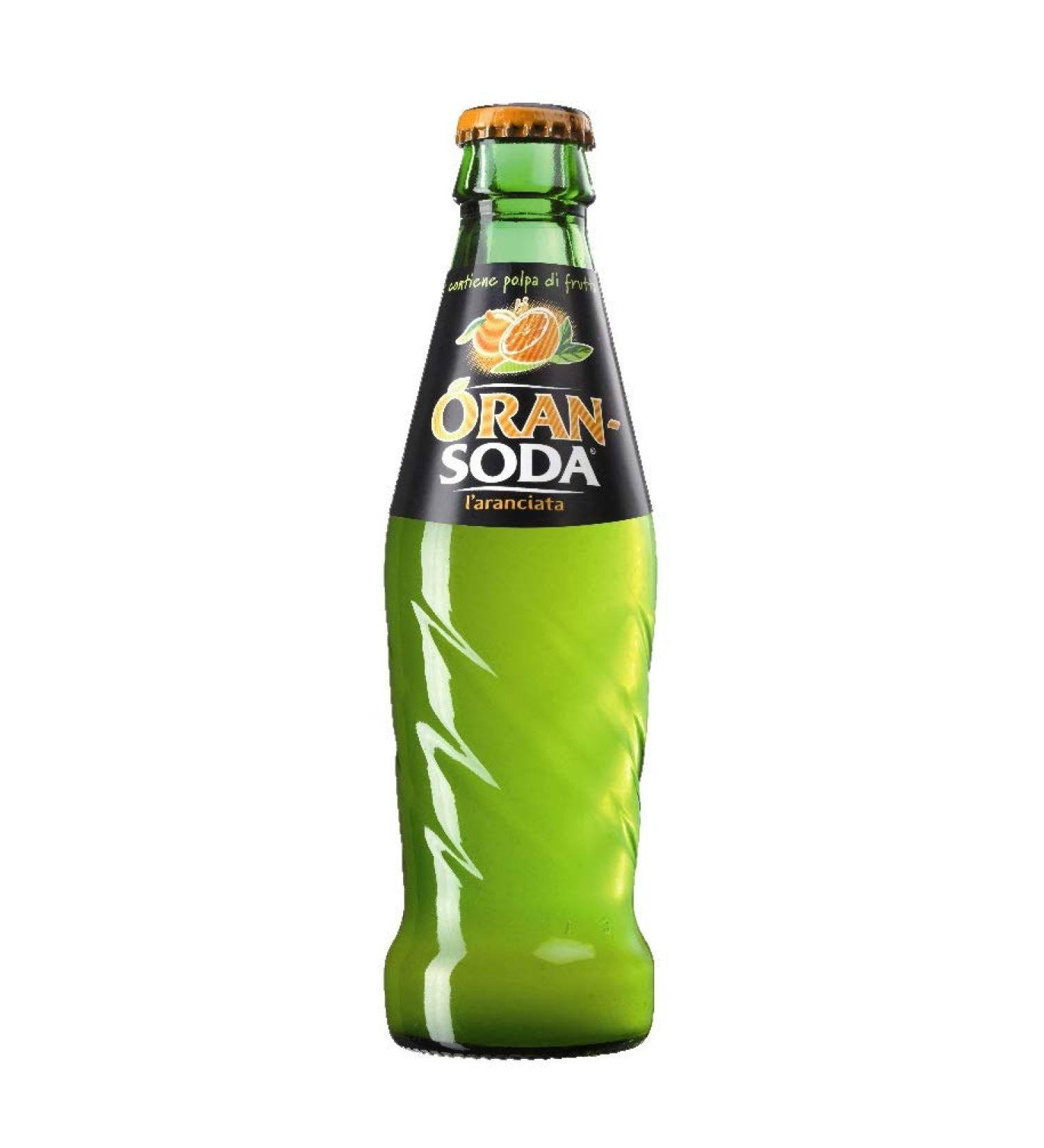 24x Oransoda Campari Group Orange Soda Orange Juice Drink Glass Bottle 200ml Nonalcoholic carbonated drink SoftDrink