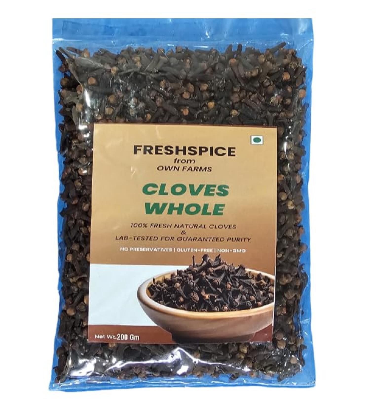 FreshSpice Cloves Whole (200g) | Harvested directly from farms and lab tested for purity - Buy Online on GoSupps.com