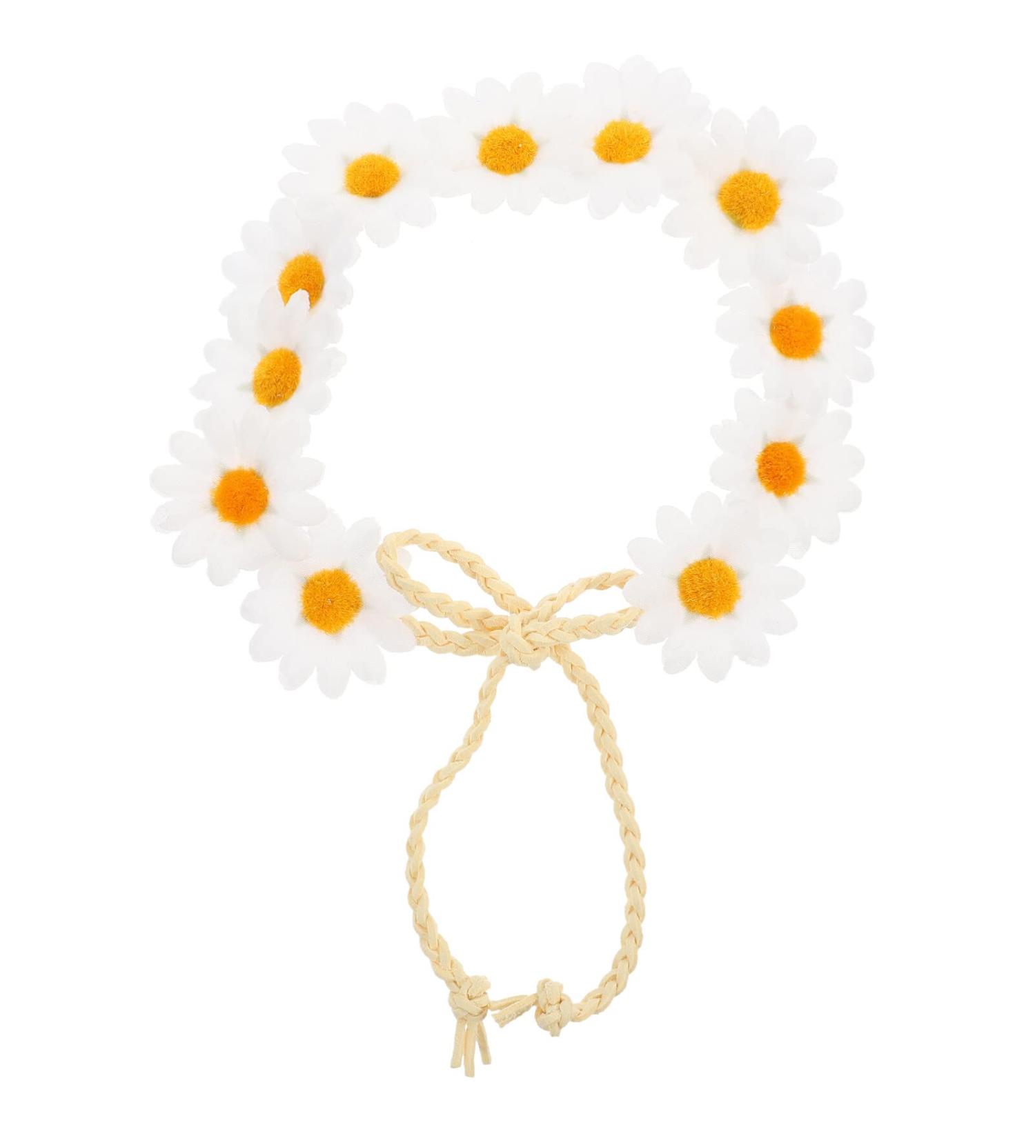 minkissy Daisy Headband Daisy Crown Hippie Hair Accessories 70s Headbands Floral Headband for Women Girls white - Buy Online on GoSupps.com