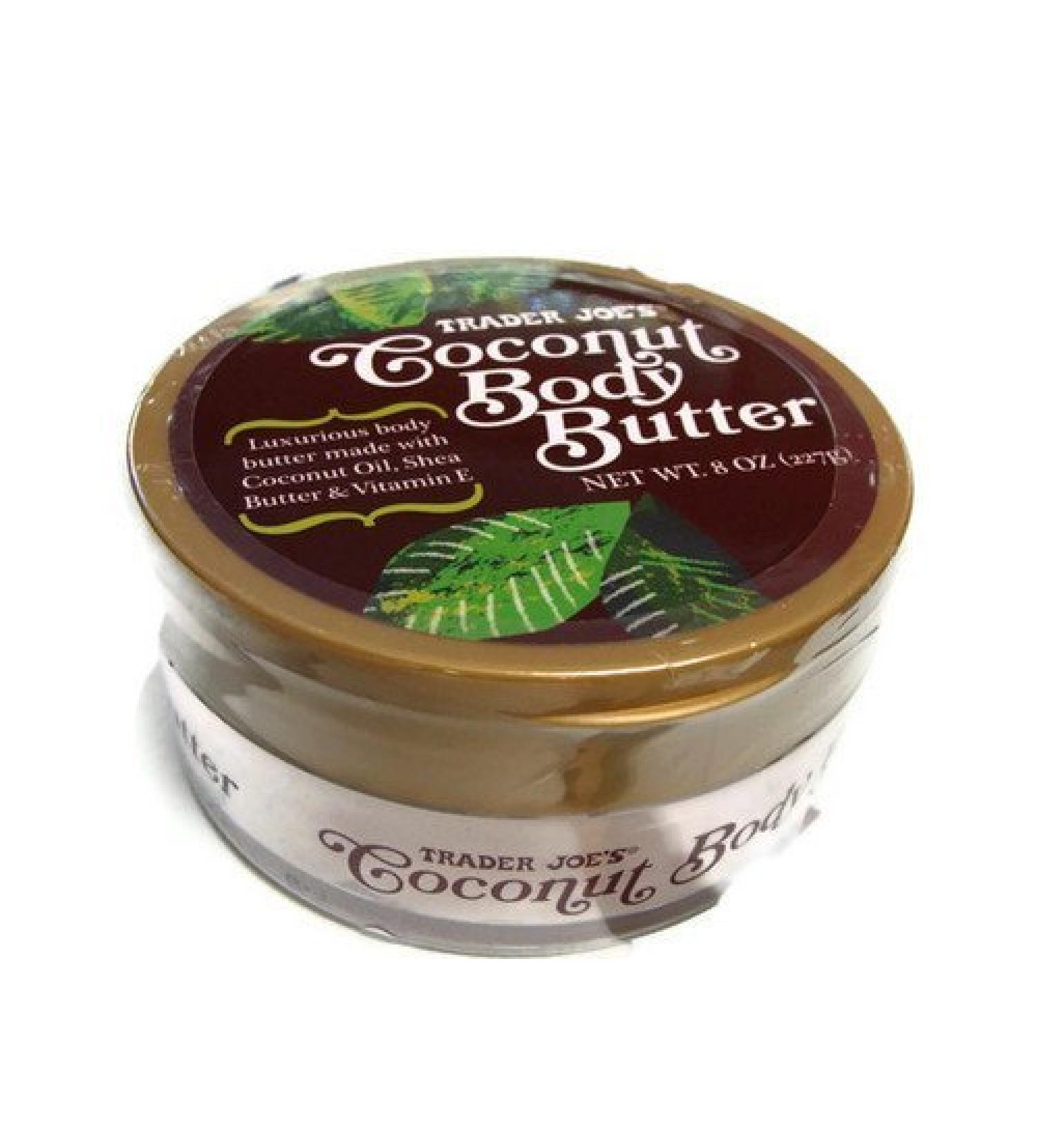 Trader Joe's Coconut Body Butter made with Coconut Oil Shea Butter & Vitamin E in 8 oz. Cruelty Free (Pack of 5)