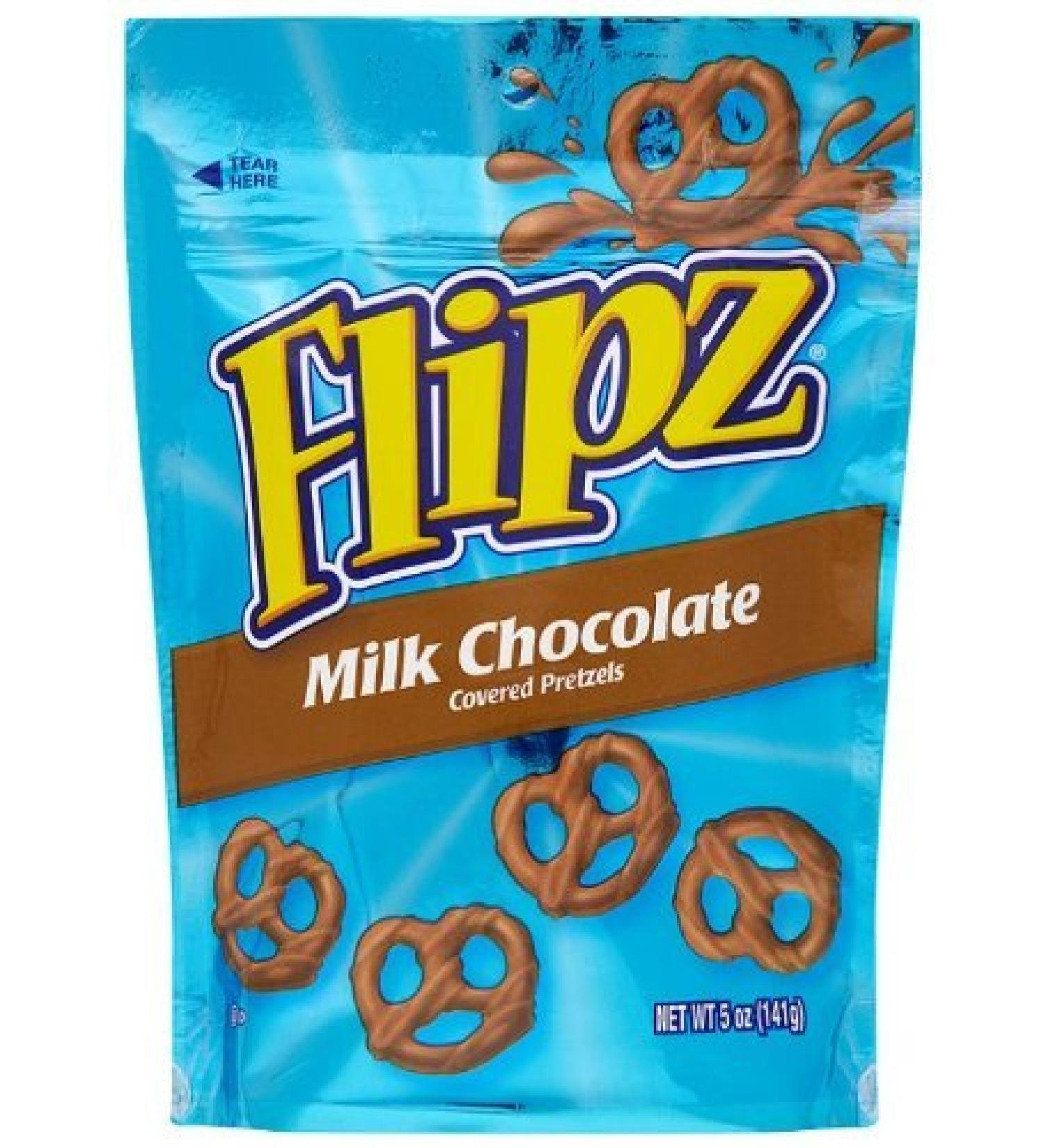 FLIPZ Flipz Covered Pretzels Milk Chocolate Flavor Delicious Pretzel Sticks for Kids and Adults 113.4 g 113 g