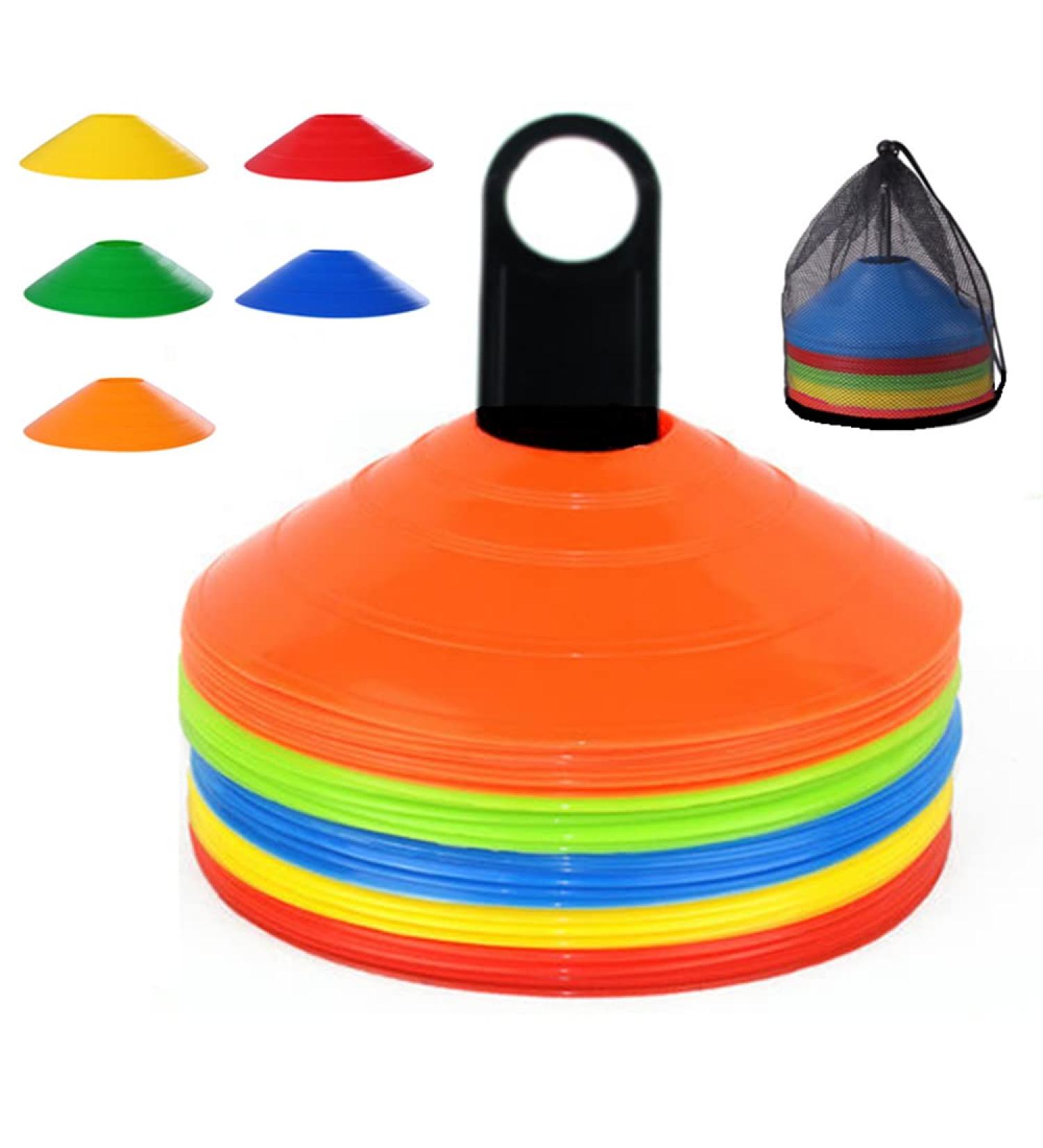 YOQXHY Soccer Cones (50 Pcs) - Agility Training Cones with Carry Bag for Kids Football Basketball Drills - Field Markers in 5 Colors - Buy Online on GoSupps.com