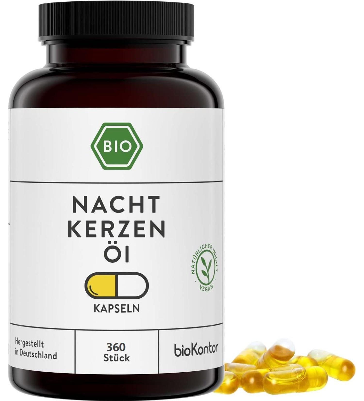 Evening Primrose Oil Capsules - Vegan Organic 500 mg - 360 Pieces | BioKontor - Buy Online on GoSupps.com