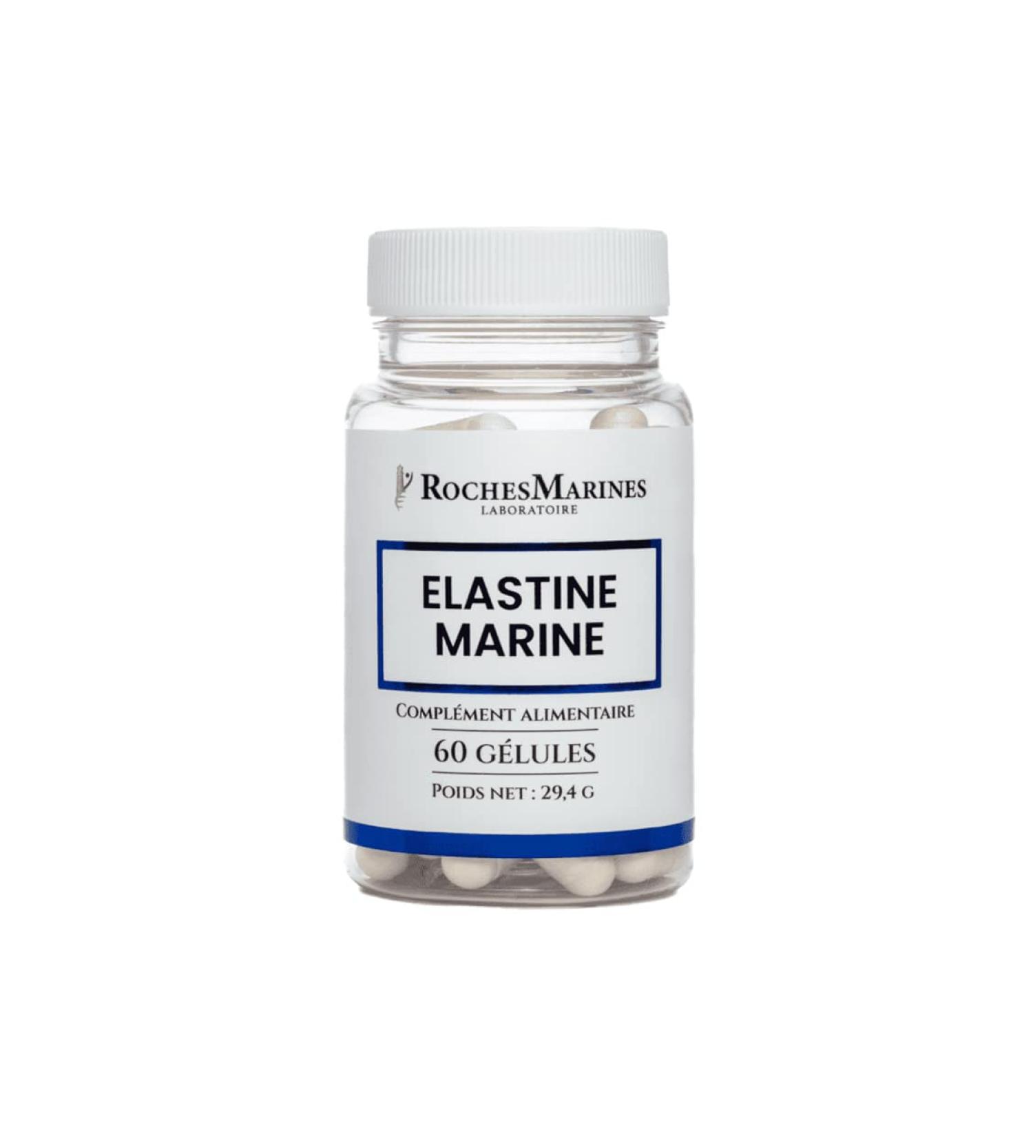Roches Marines - Marine Elastin Dietary Supplement - Skin Flexibility - Skin Elasticity - 60 Capsules - Developed in France - Buy Online on GoSupps.com